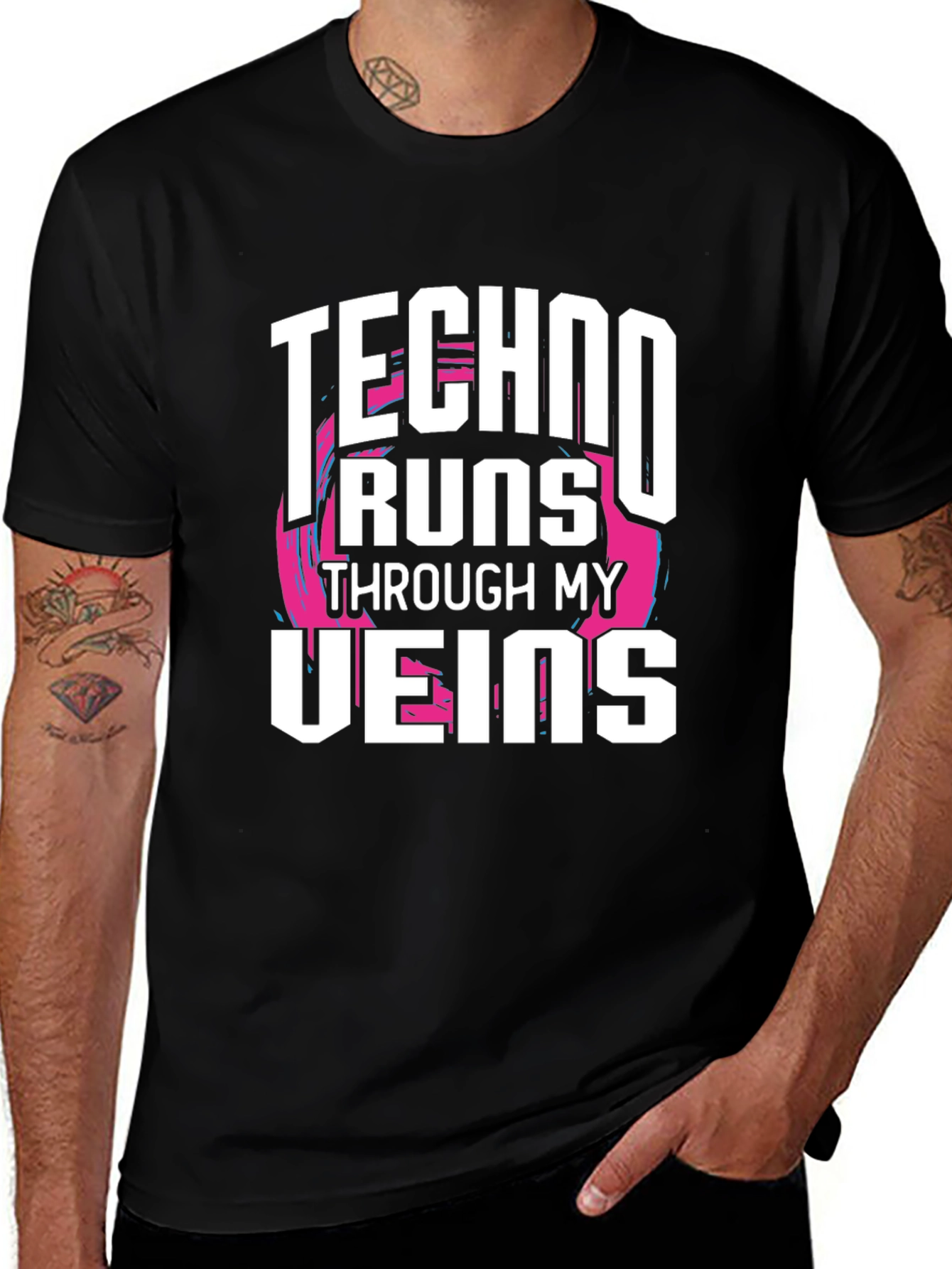 Techno Runs Through My Veins Graphic Tee