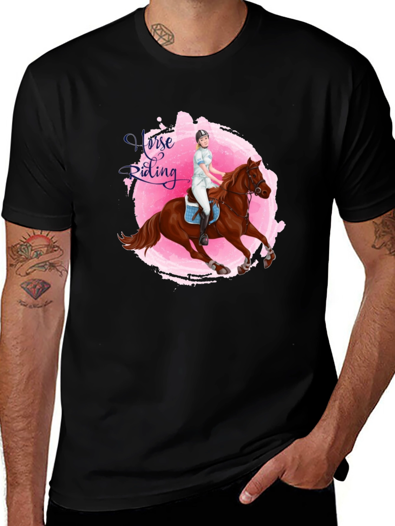 Variant 15 of Horse Riding Graphic Tee - Equestrian Style