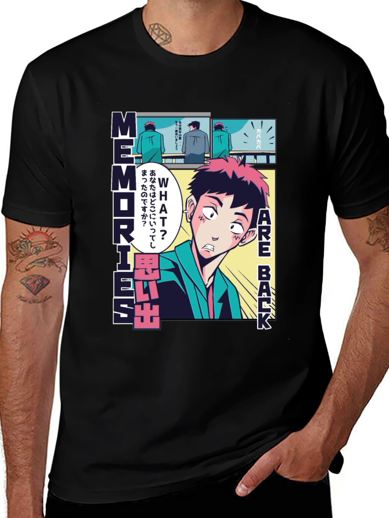 Variant 18 of Manga Memories Black T-Shirt