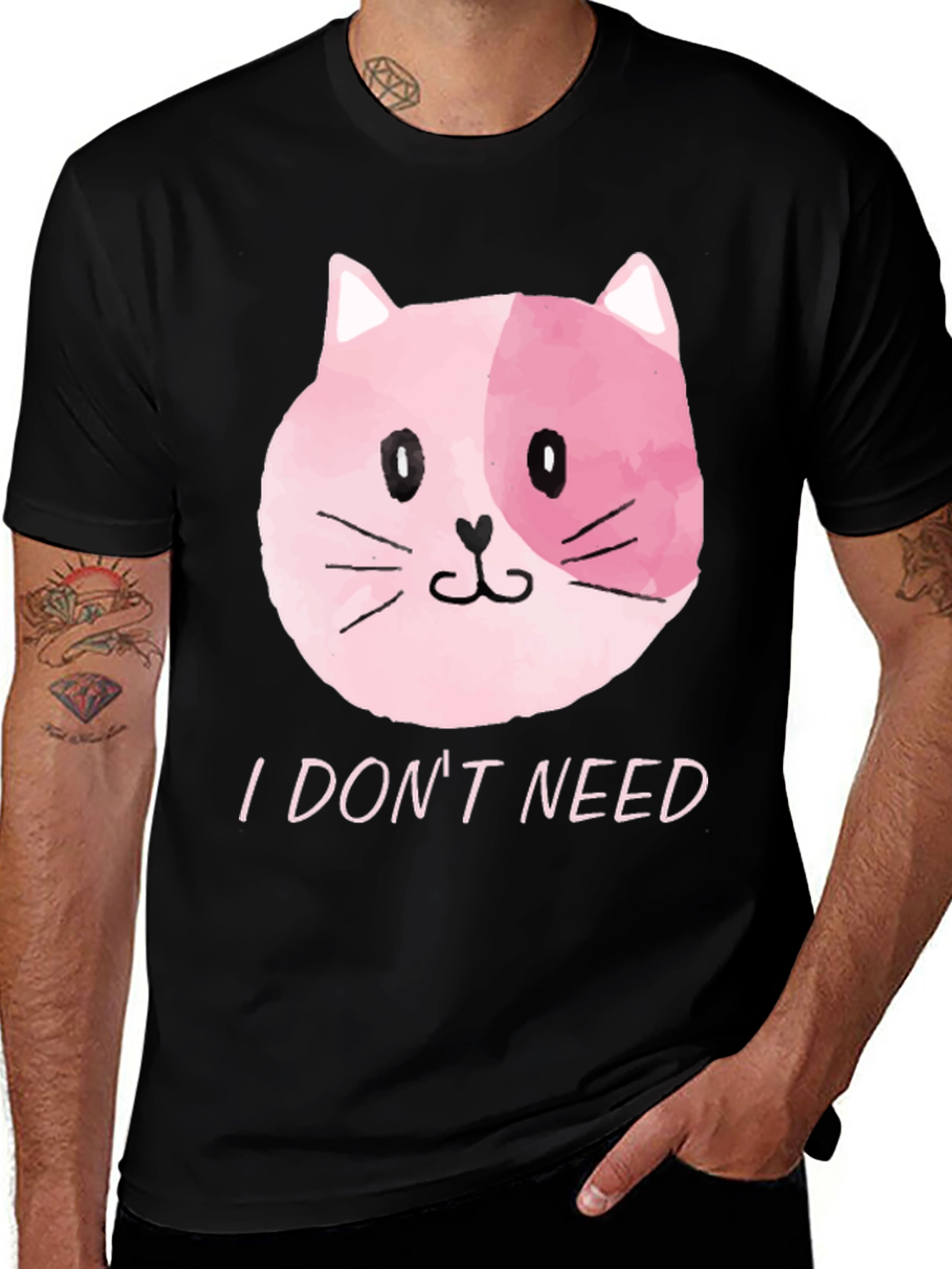 Variant 2 of Cute Cat Graphic Tee - I Don't Need...