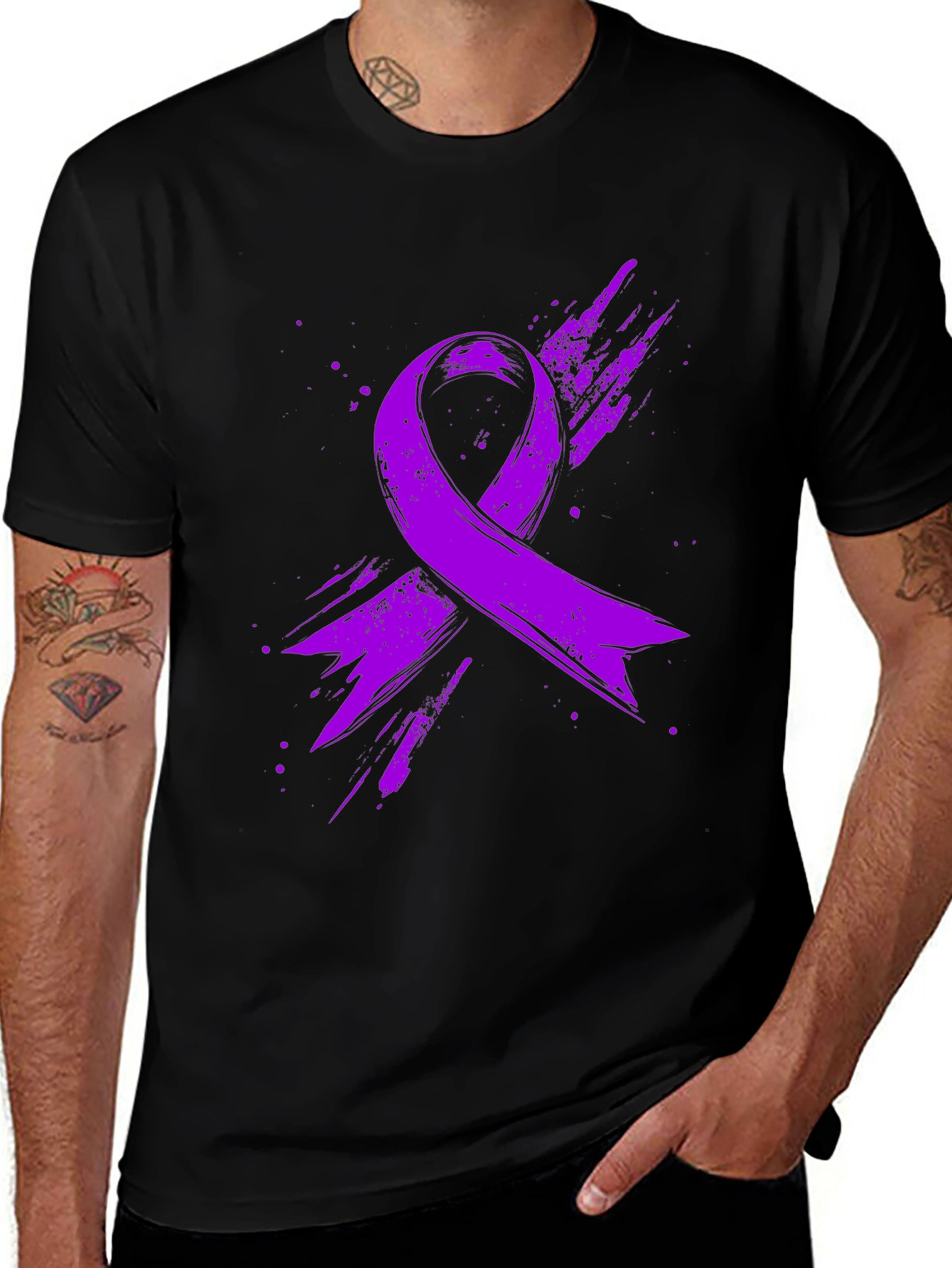 Variant 16 of Purple Ribbon Awareness Graphic Tee