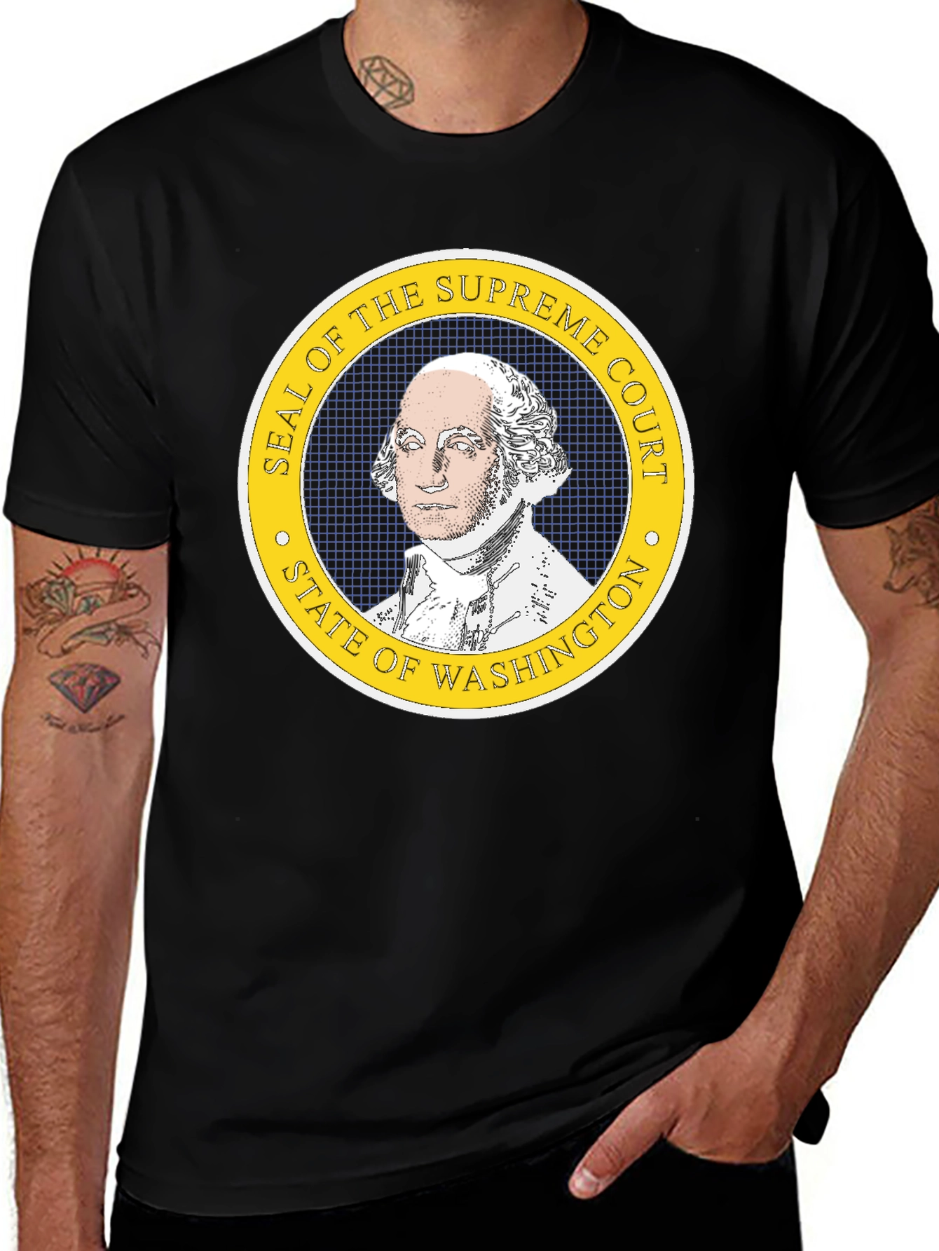 Washington State Supreme Court Seal Black T-Shirt