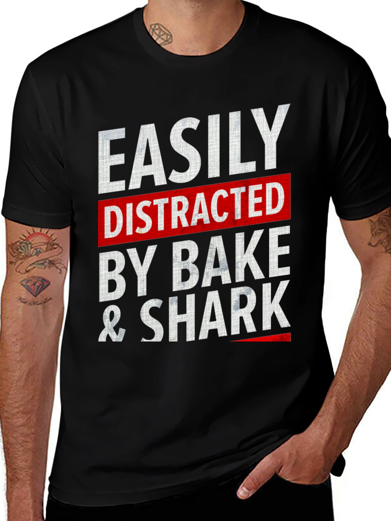 Variant 11 of Easily Distracted by Bake & Shark T-Shirt