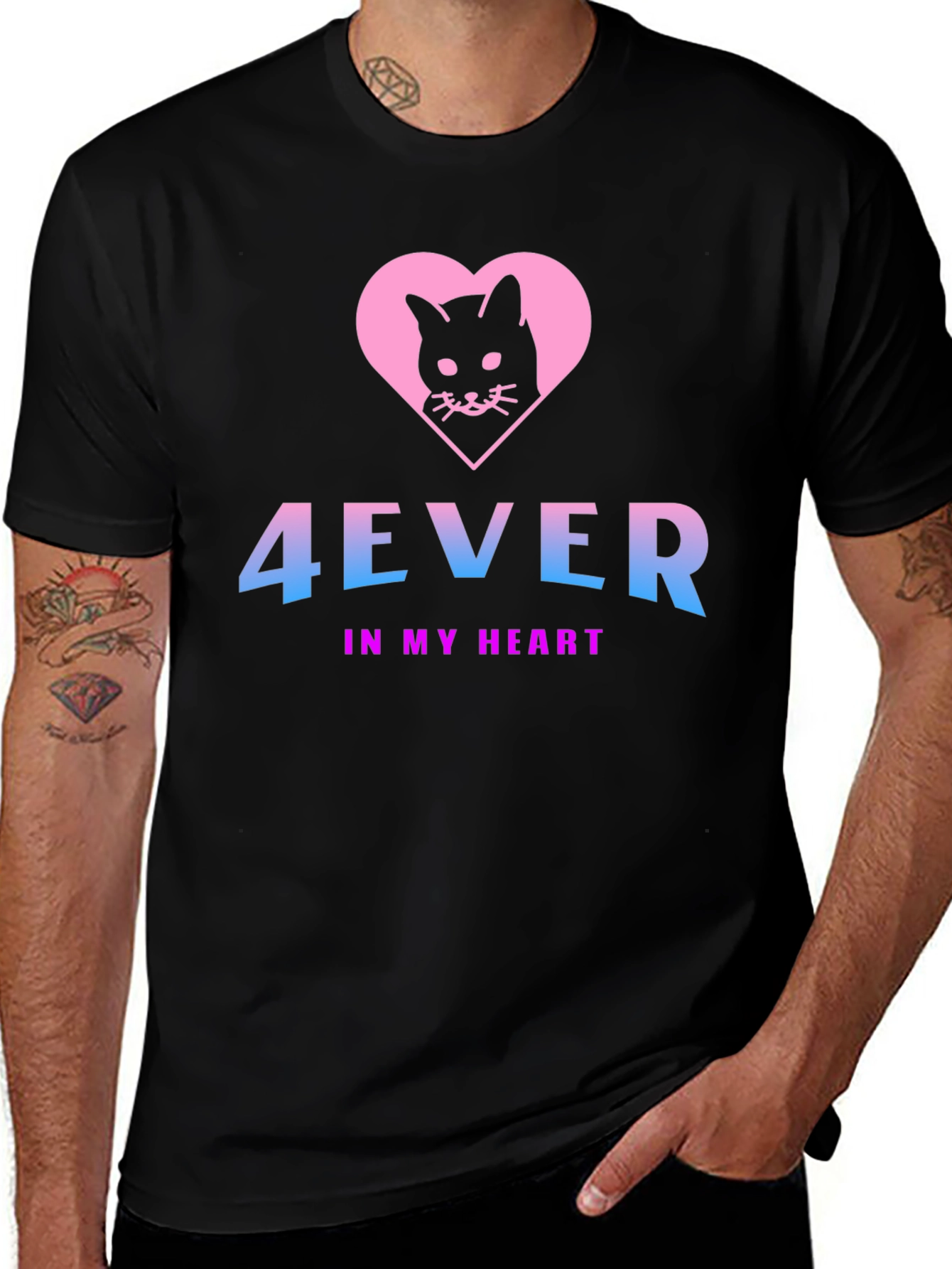 Variant 24 of 4Ever In My Heart Black Cat T-Shirt