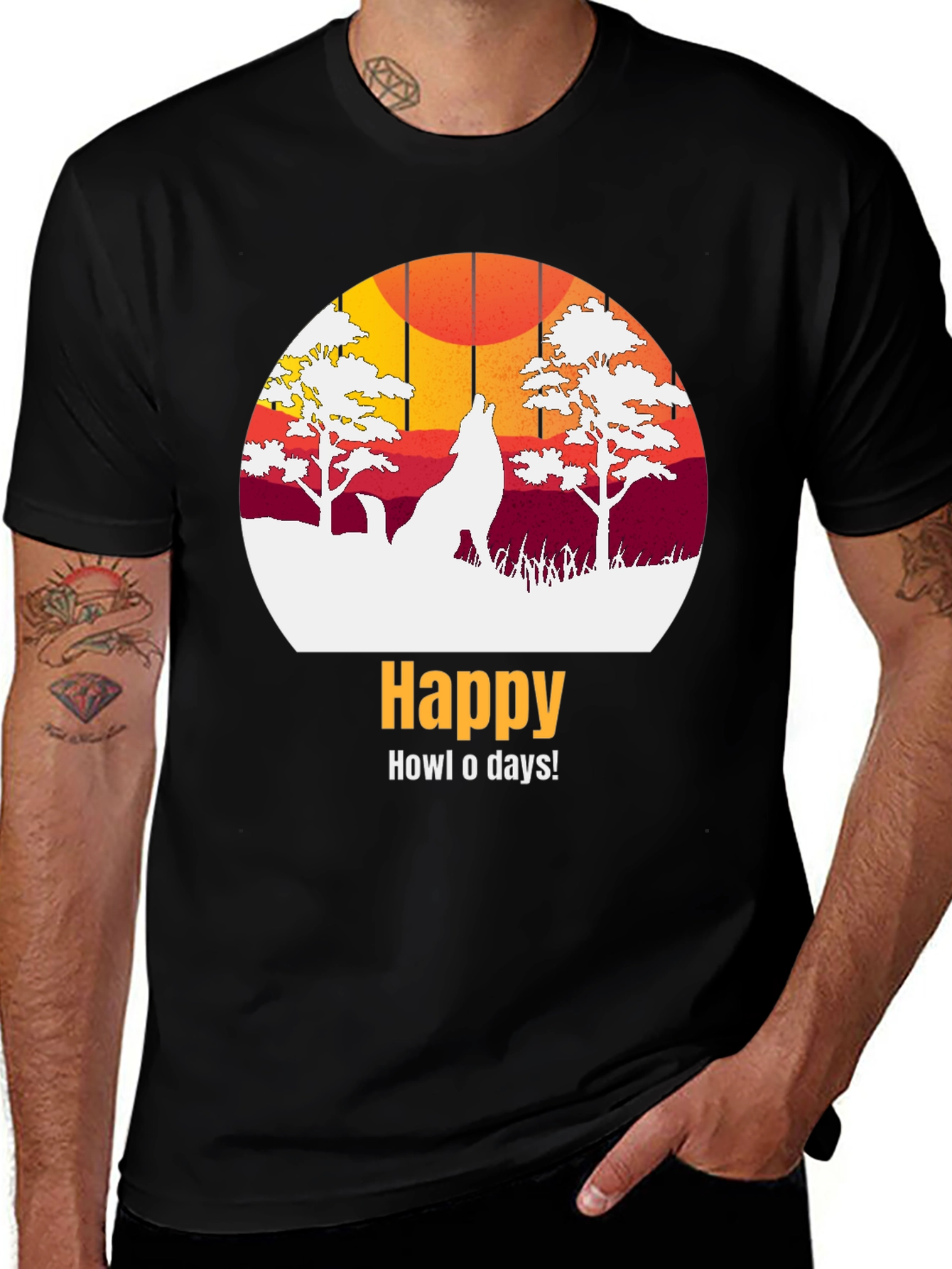Variant 23 of Happy Howl-o-days Wolf Graphic T-Shirt