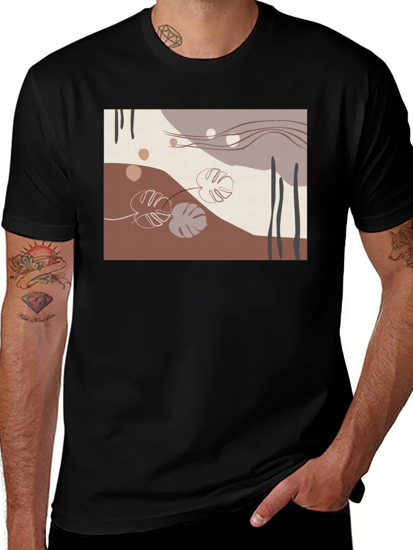 Variant 3 of Modern Abstract Art Print Black T-Shirt