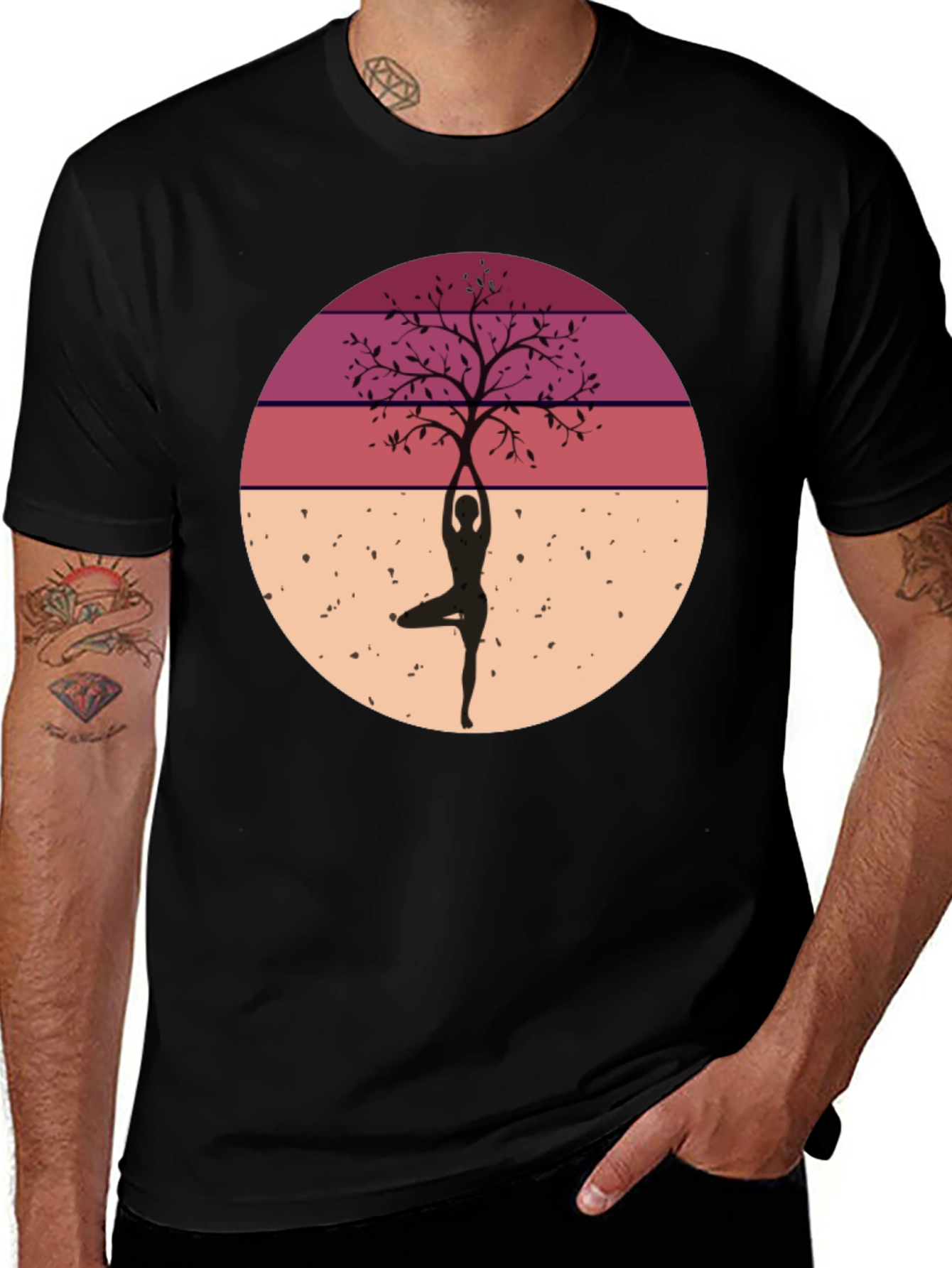 Variant 2 of Yoga Tree Silhouette Graphic Tee