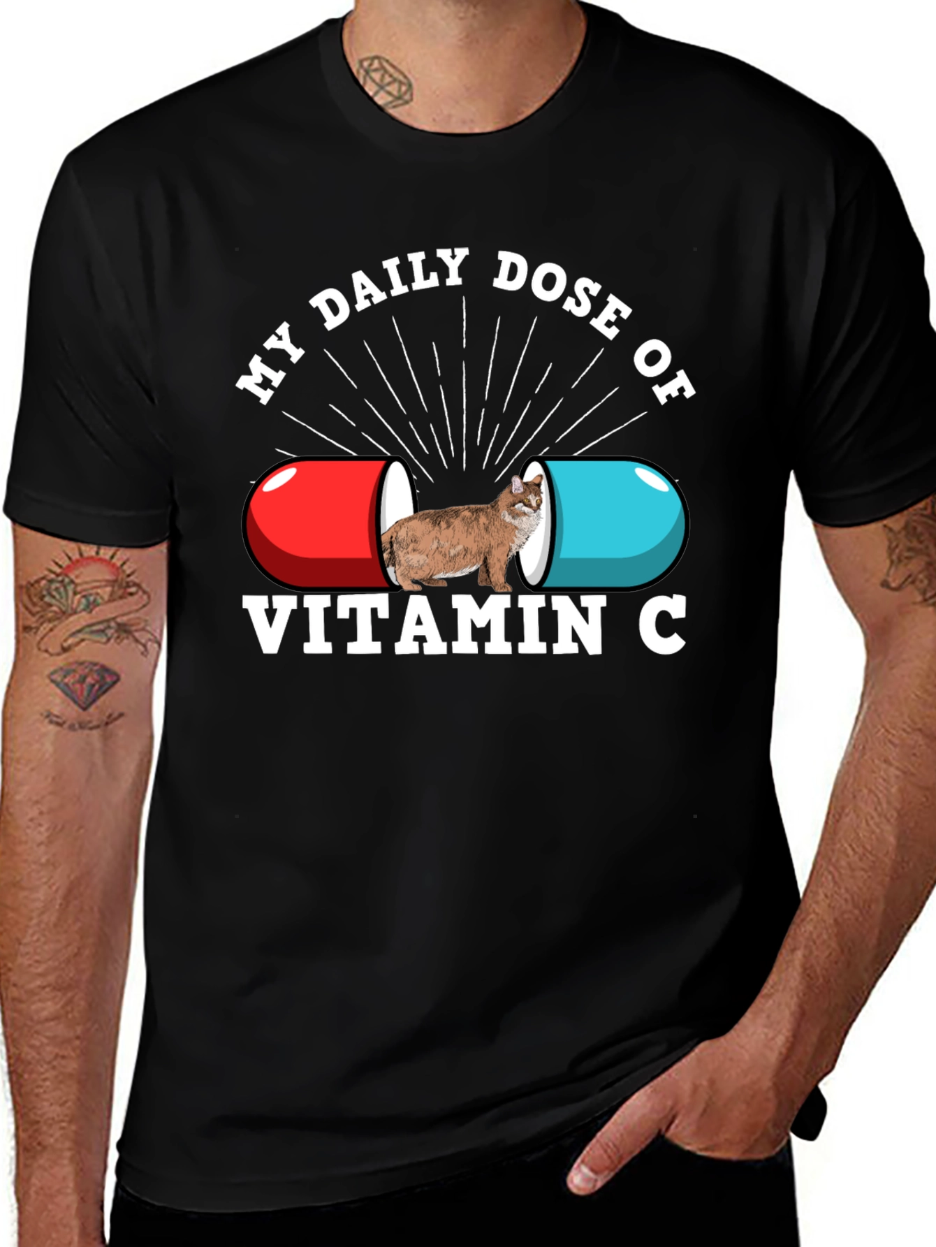 Variant 26 of Vitamin C Cat T-Shirt - Daily Dose