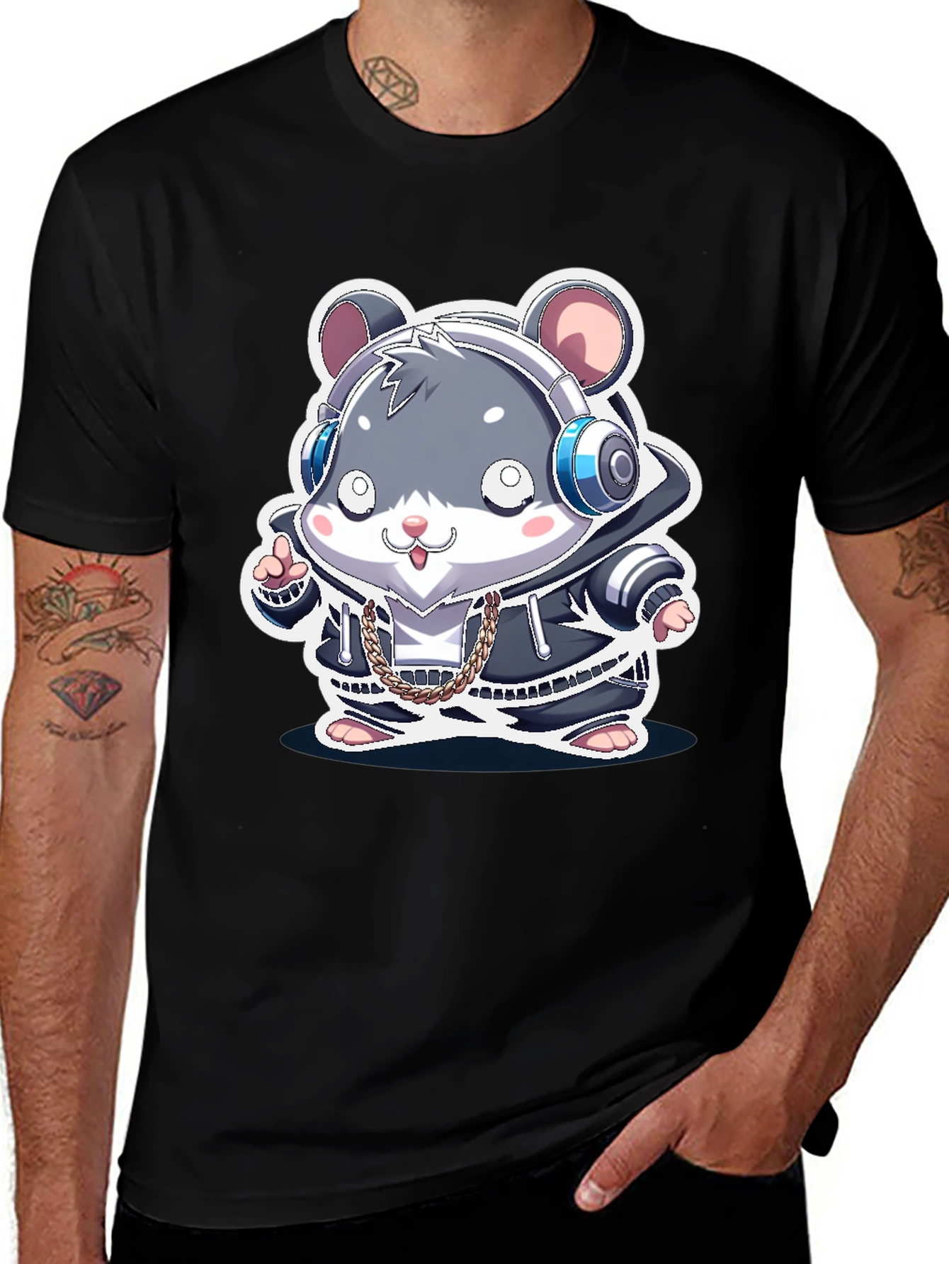 Variant 13 of Cute Hamster DJ Graphic Tee