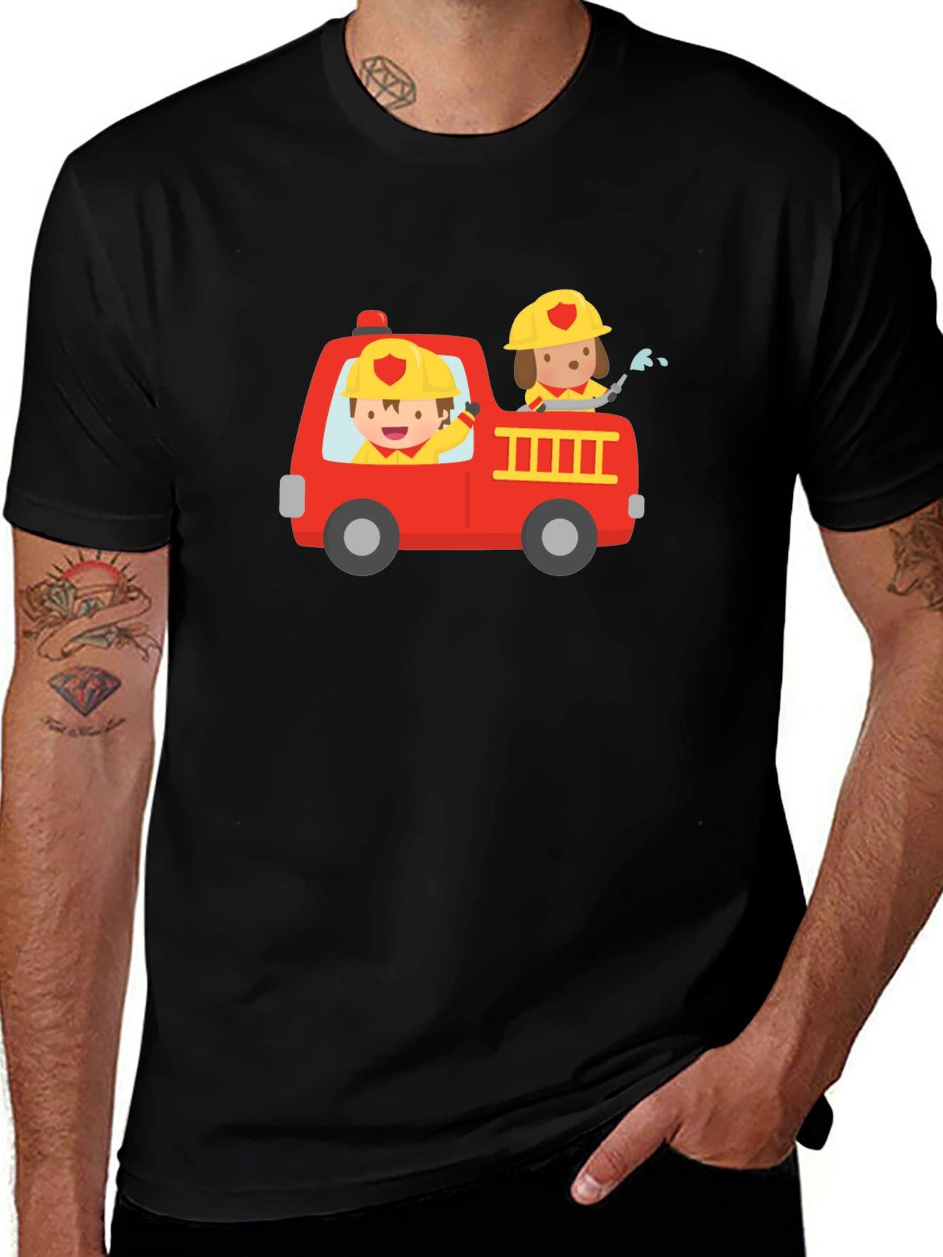Variant 14 of Fire Truck Graphic Tee - Kids Design