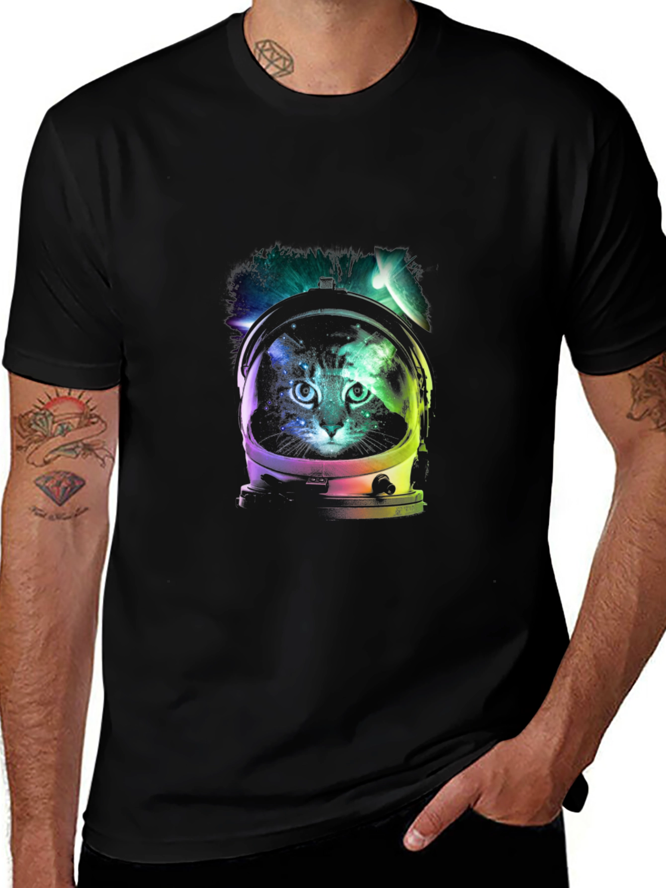 Variant 7 of Astronaut Cat Graphic Tee