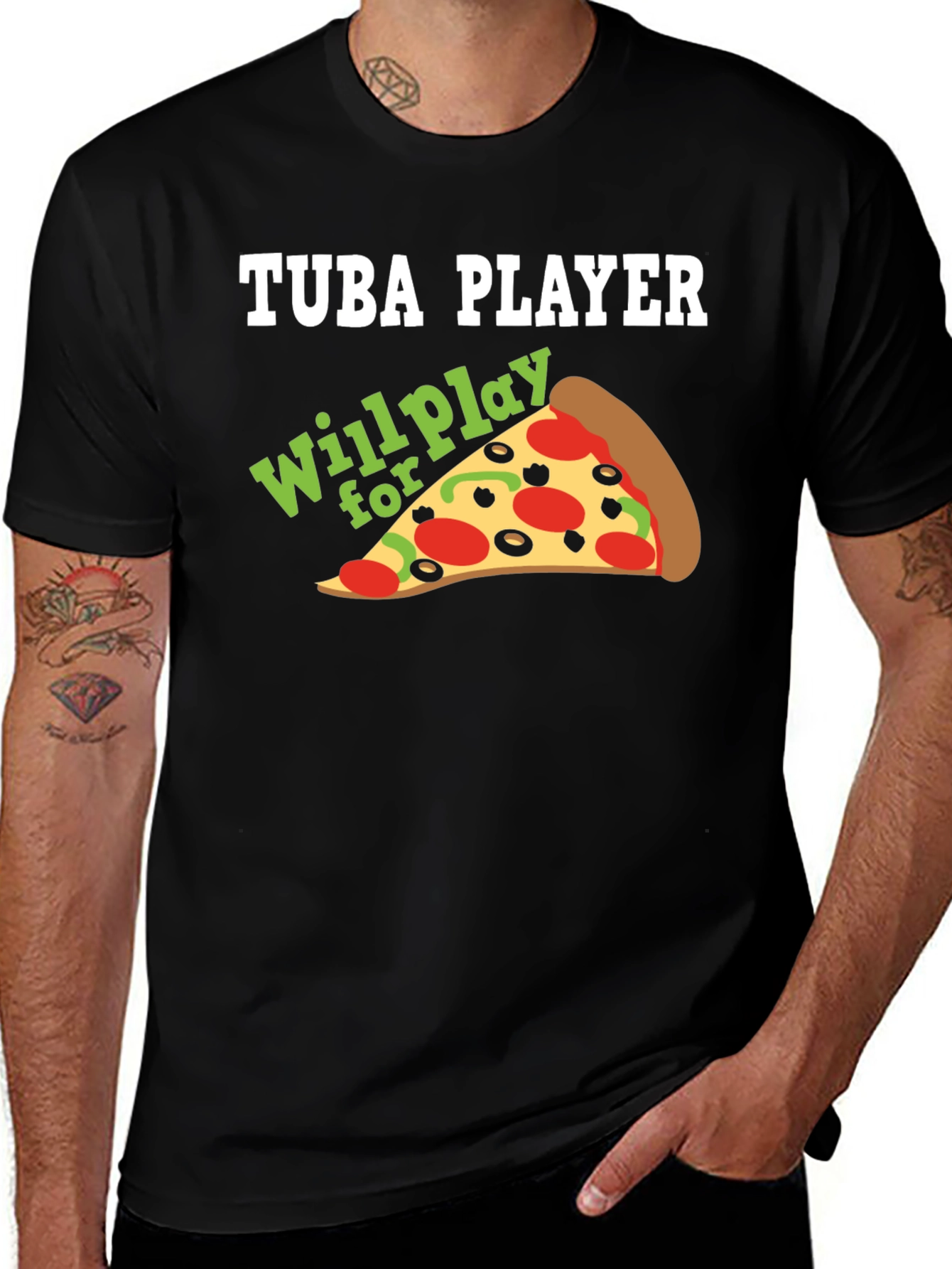 Variant 27 of Tuba Player Pizza Lover T-Shirt