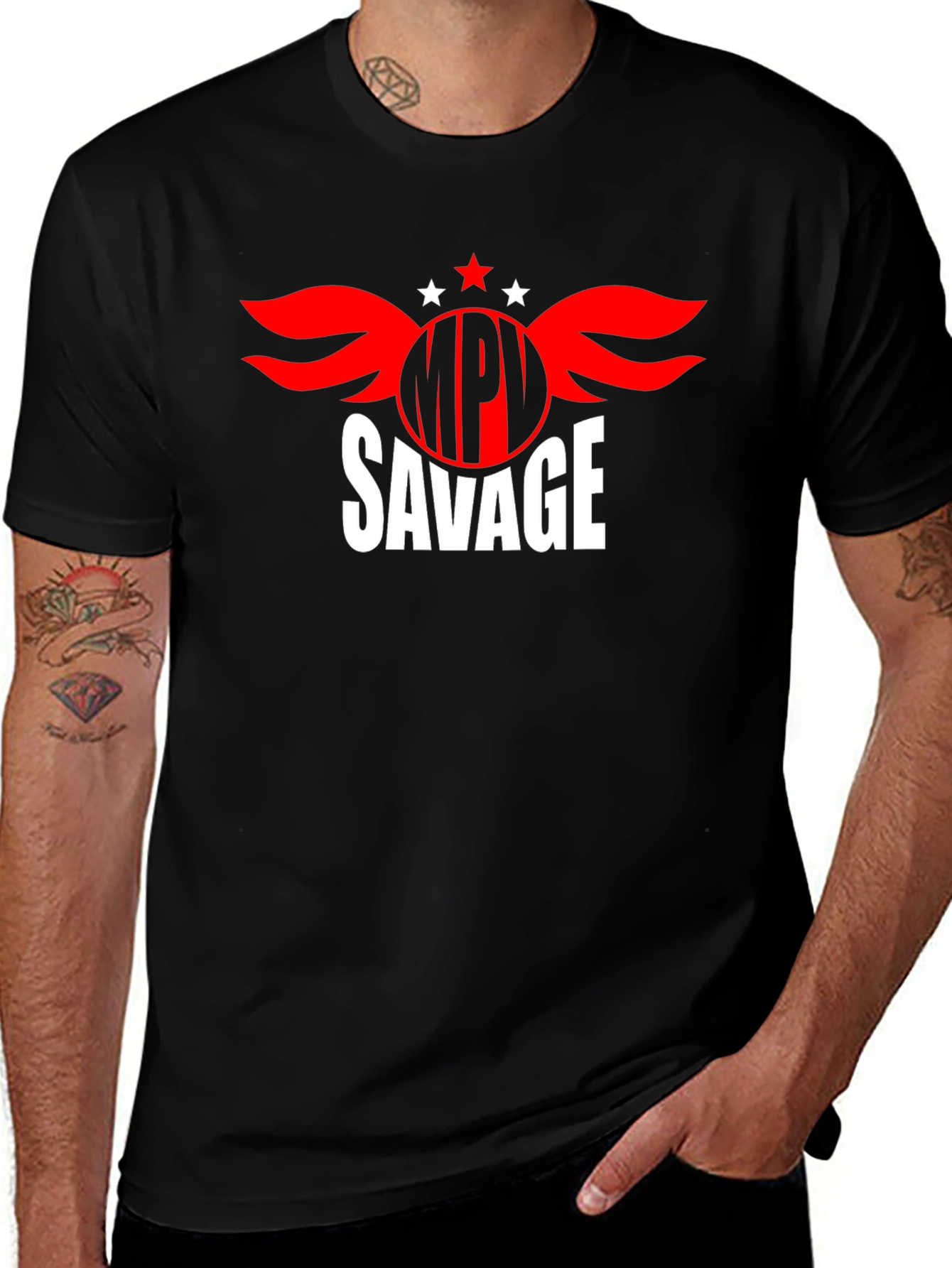 Variant 21 of MPV Savage Graphic Tee - Black Cotton Blend