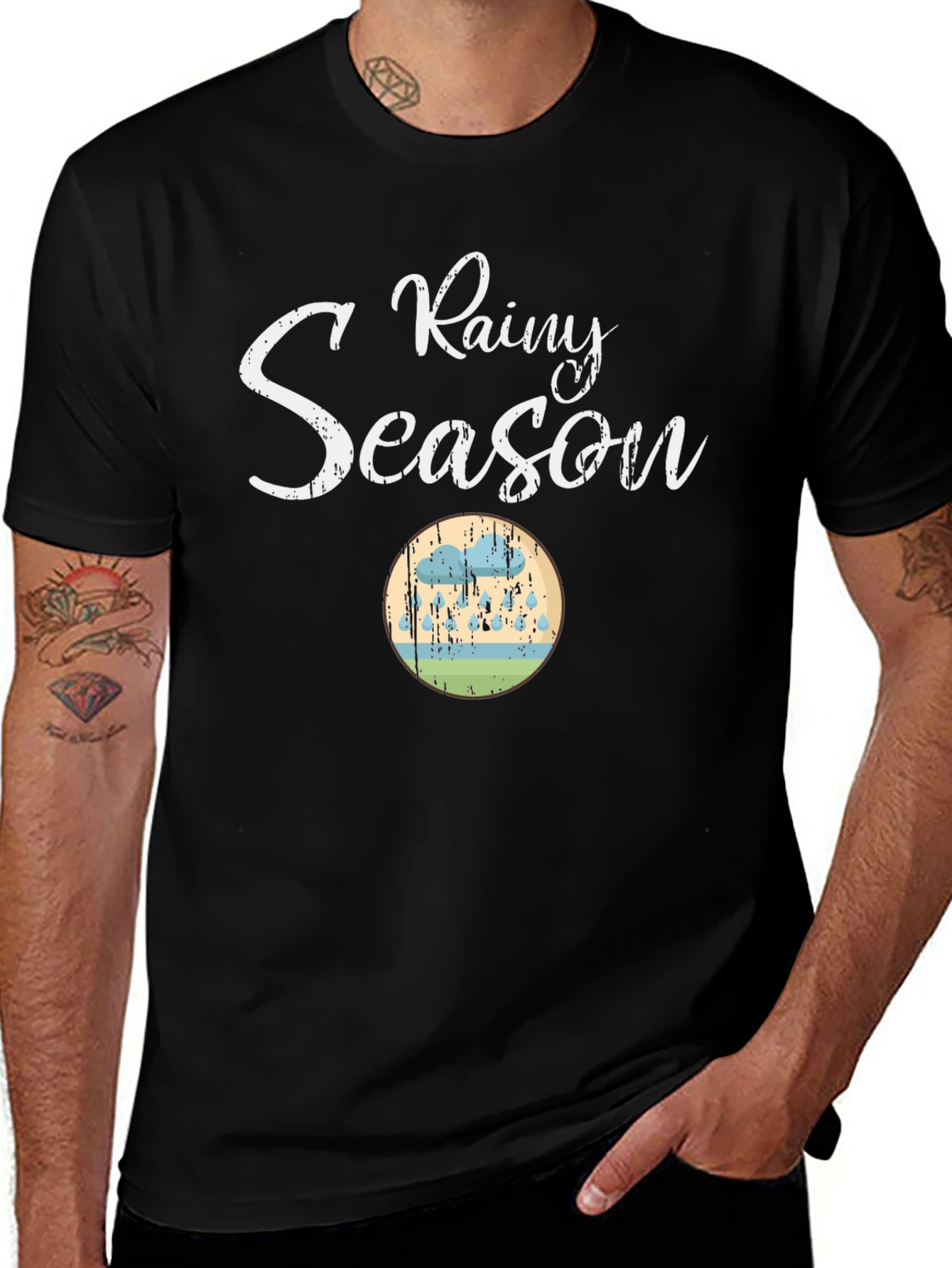 Variant 21 of Rainy Season Black Graphic T-Shirt