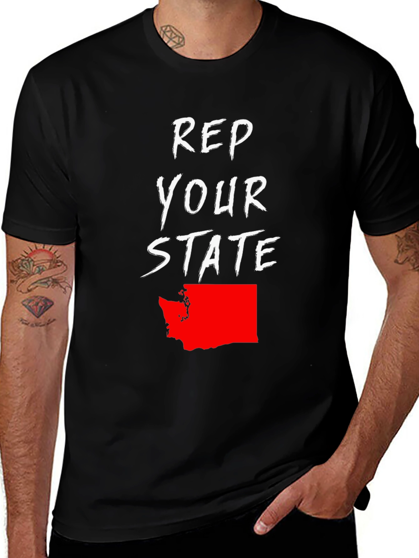 Variant 27 of Rep Your State Graphic Tee - Washington Pride