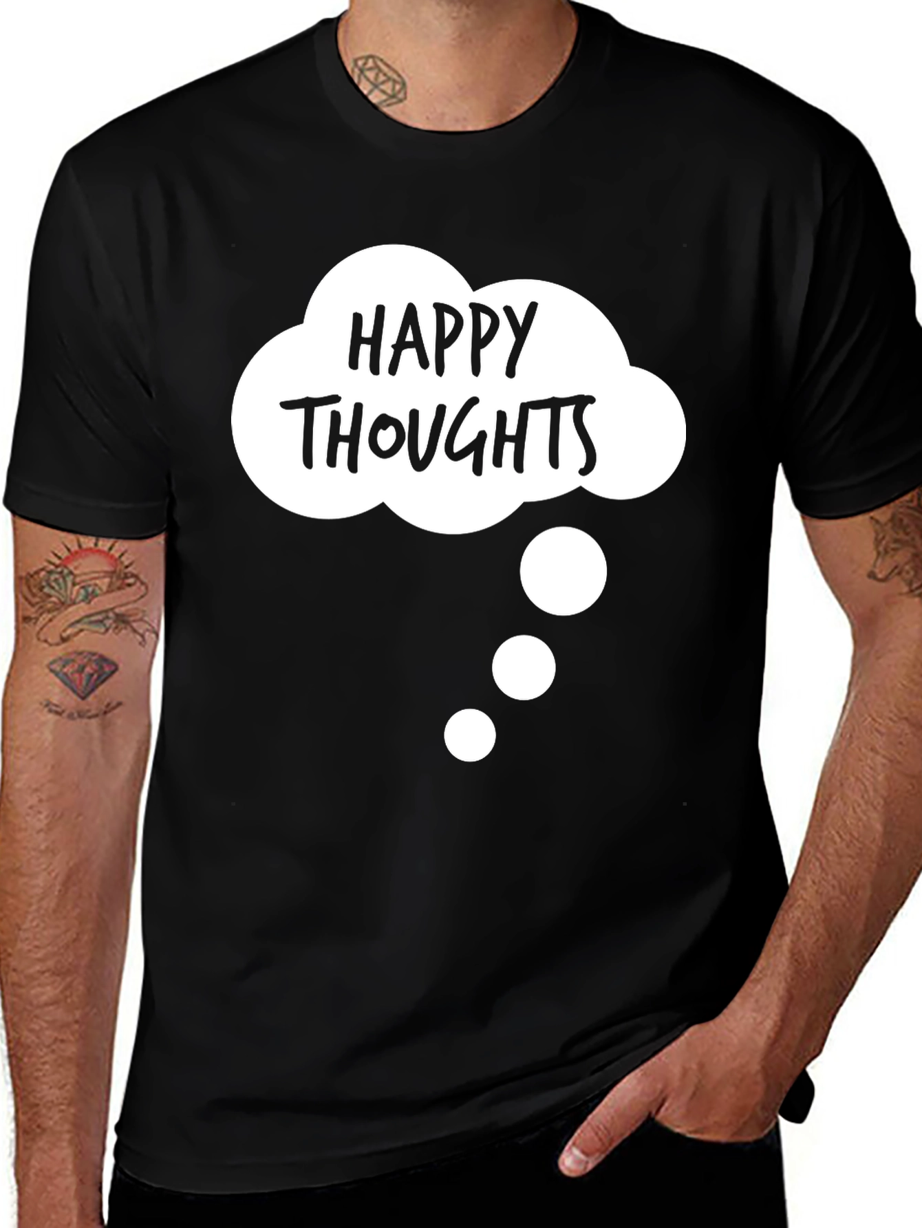 Variant 11 of Happy Thoughts Black Graphic T-Shirt