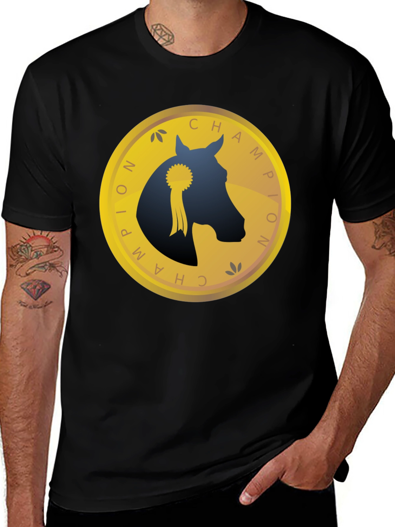 Variant 11 of Champion Horse Silhouette T-Shirt - Equestrian Style