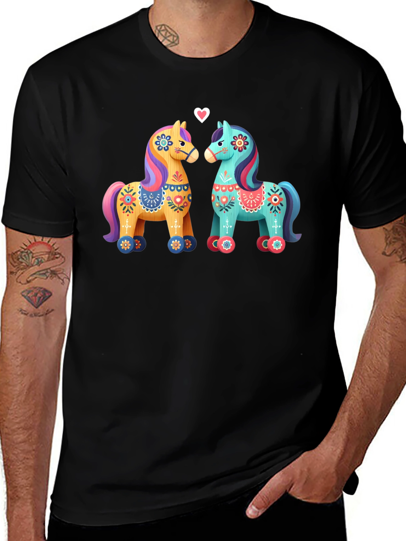 Variant 2 of Whimsical Horse Love T-Shirt