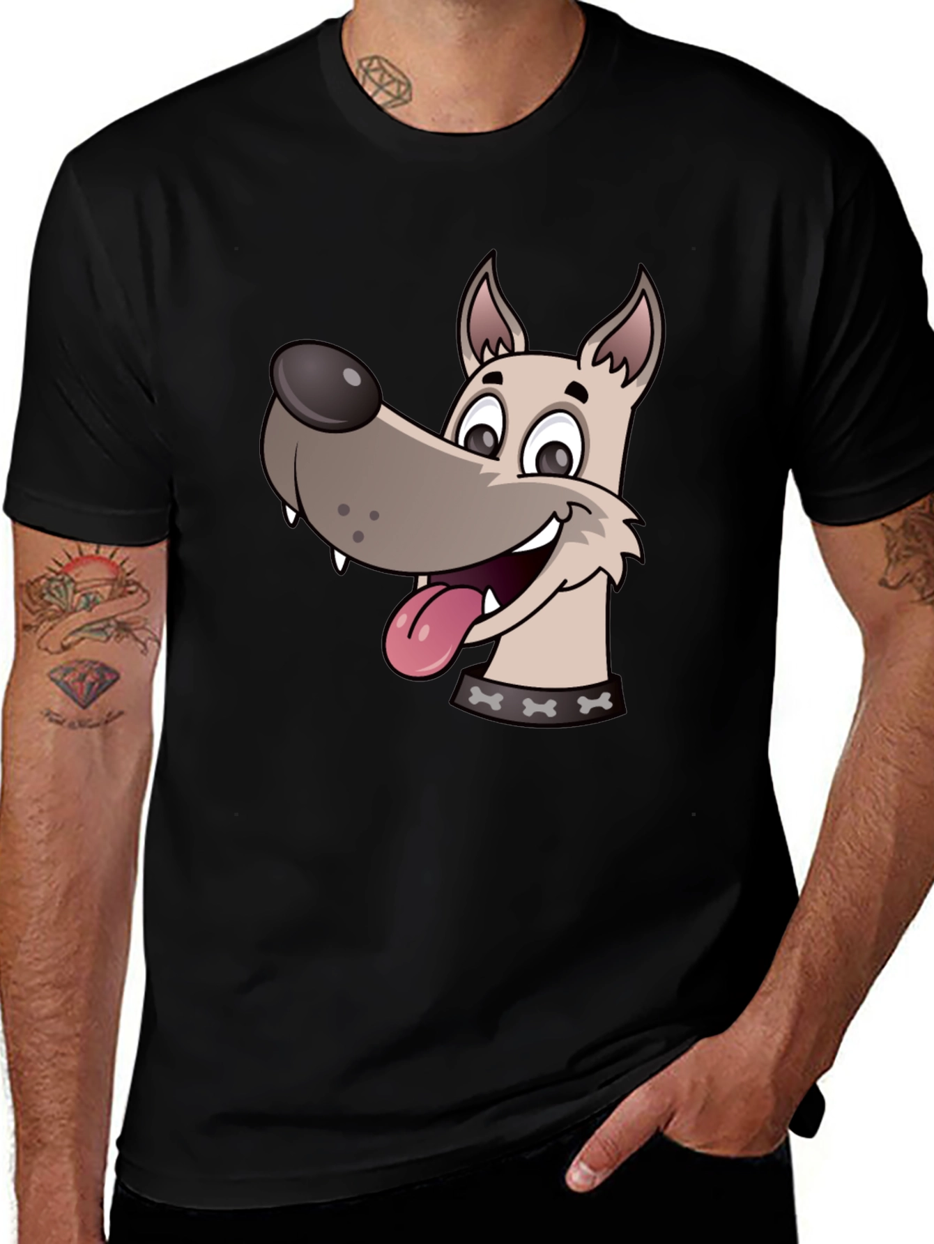 Variant 27 of Dog Cartoon Black T-Shirt