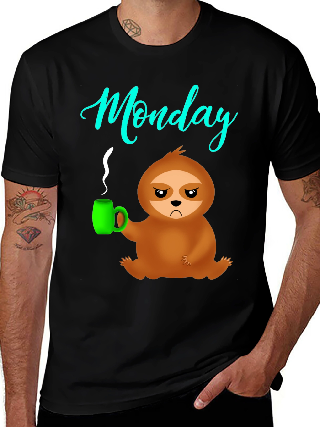 Variant 29 of Monday Sloth Coffee T-Shirt