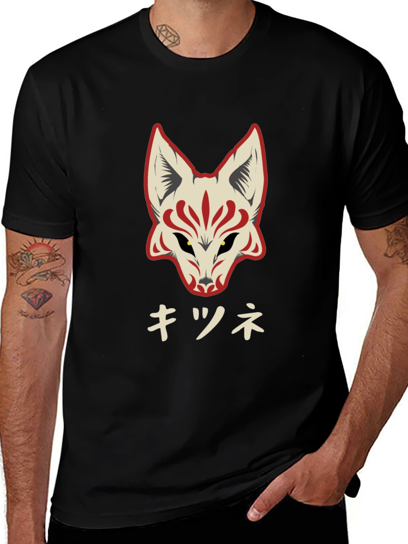 Variant 12 of Fox Mask Graphic T-Shirt - Japanese Style Tee