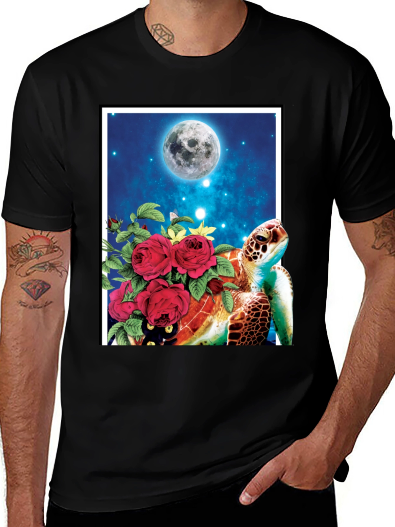 Variant 26 of Turtle & Roses Moon Graphic Tee