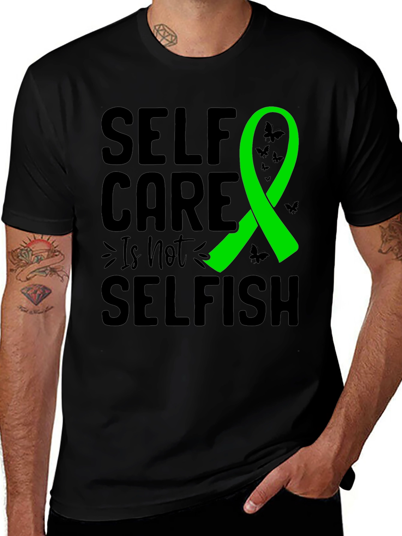 Self Care Ribbon Graphic T-Shirt