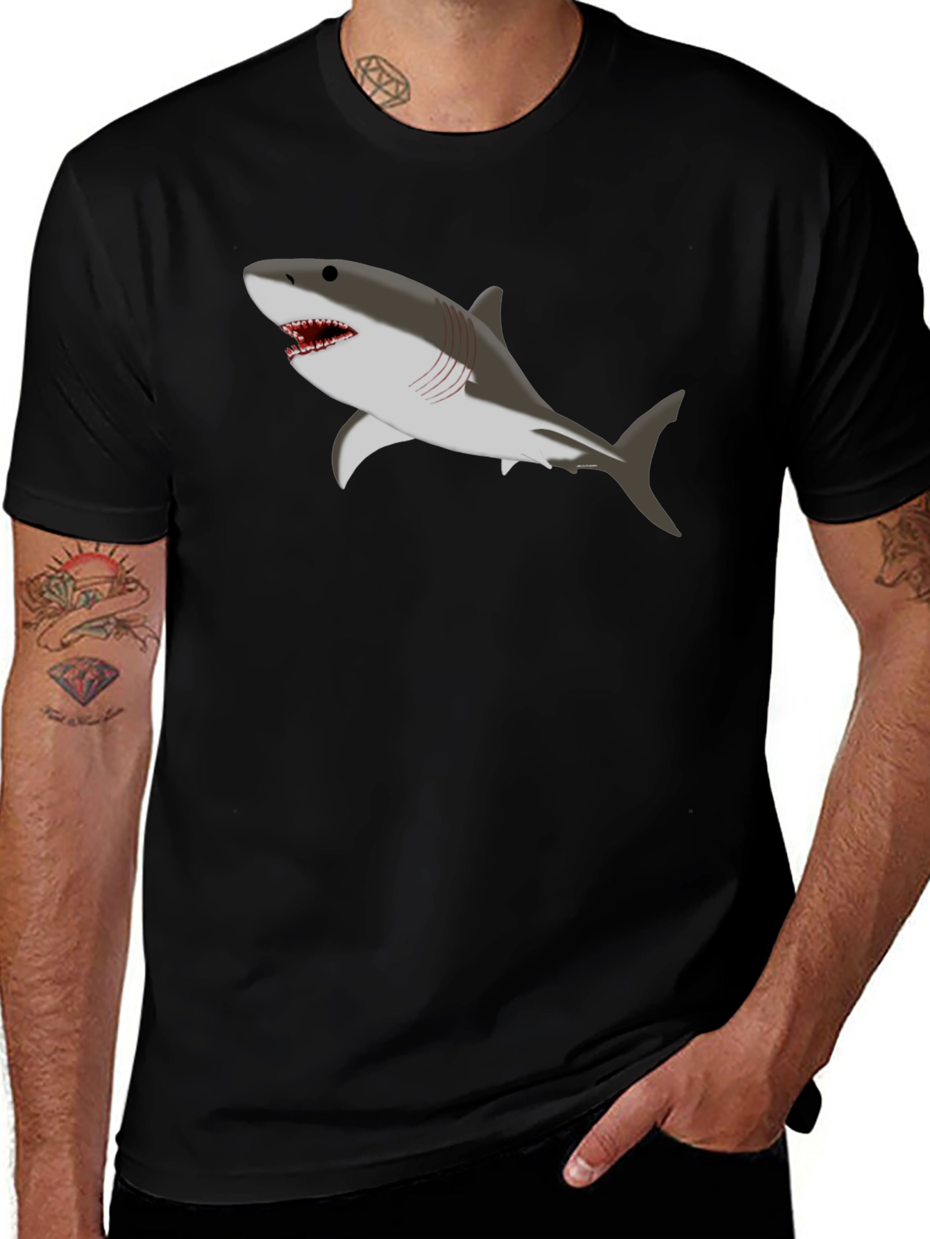 Variant 11 of Shark Graphic Black T-Shirt