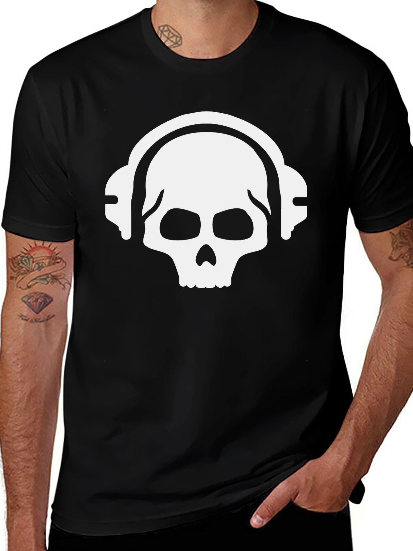 Variant 30 of Skull Headphones Graphic T-Shirt