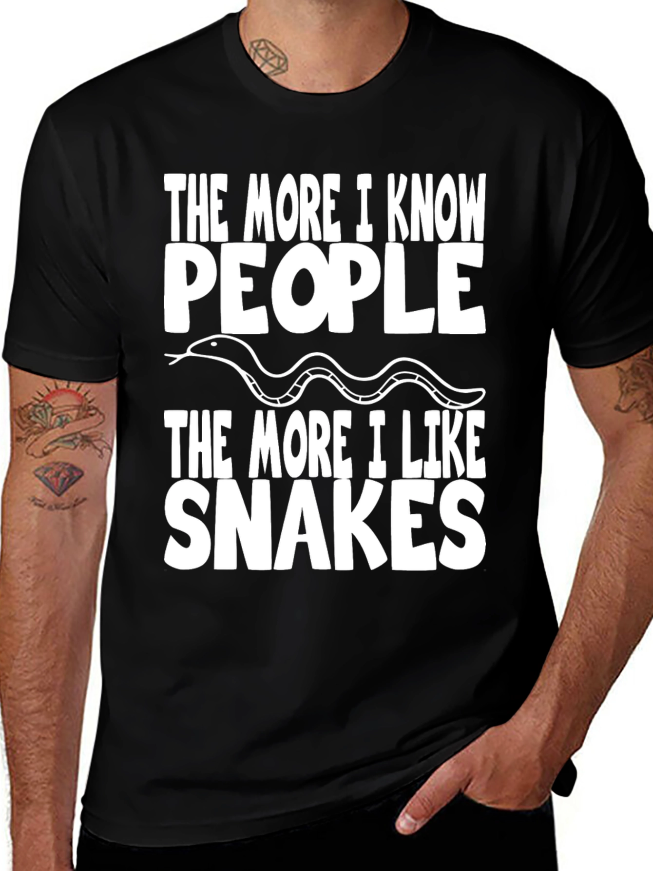 Variant 3 of The More I Know People Snakes T-Shirt
