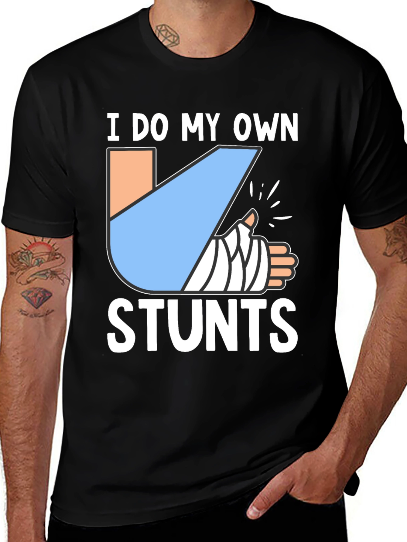 Variant 4 of I Do My Own Stunts Funny Broken Arm T-Shirt