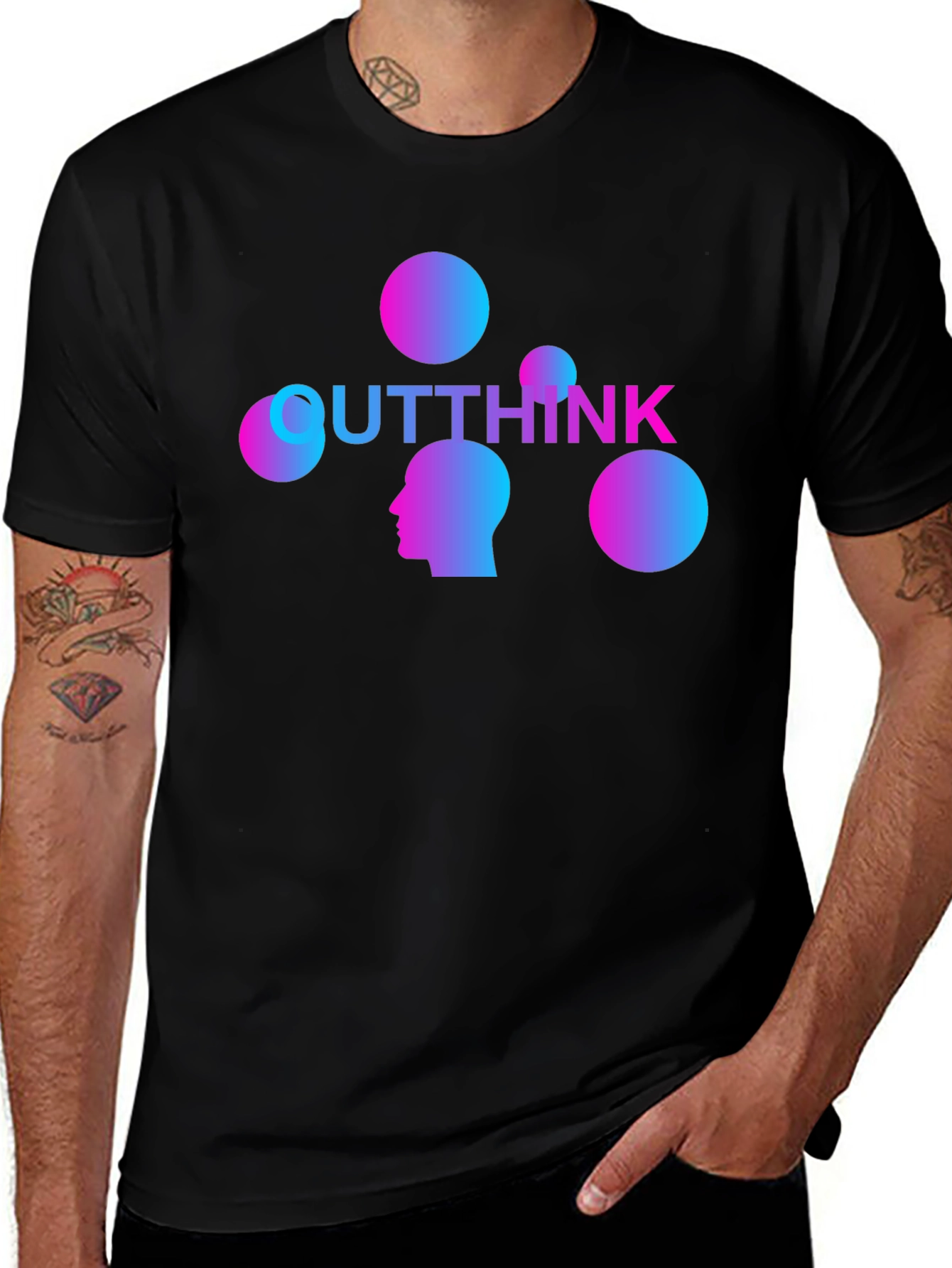 Variant 12 of Outthink Graphic Tee - Gradient Design