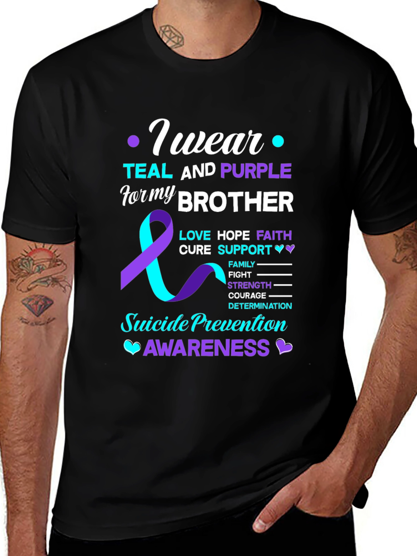 Teal and Purple Suicide Prevention Awareness T-Shirt