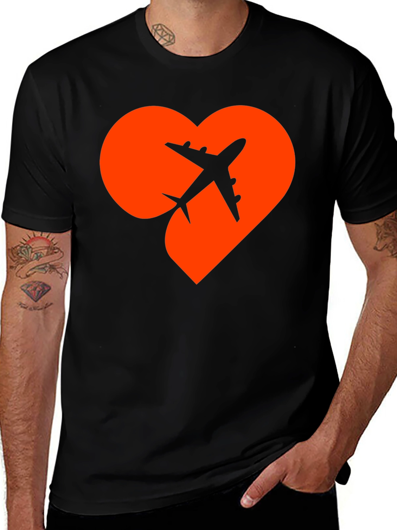 Variant 13 of Airplane Heart Graphic Tee - Travel Lover Shirt