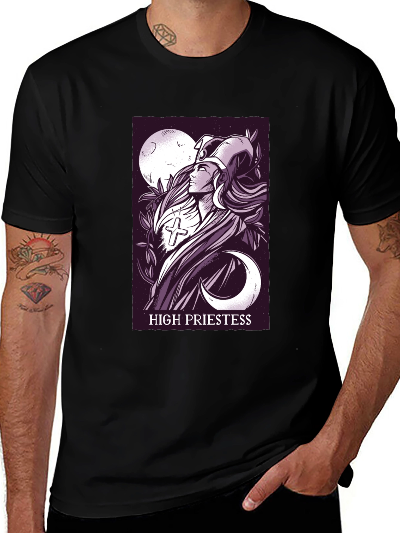 Variant 6 of High Priestess Tarot Card T-Shirt
