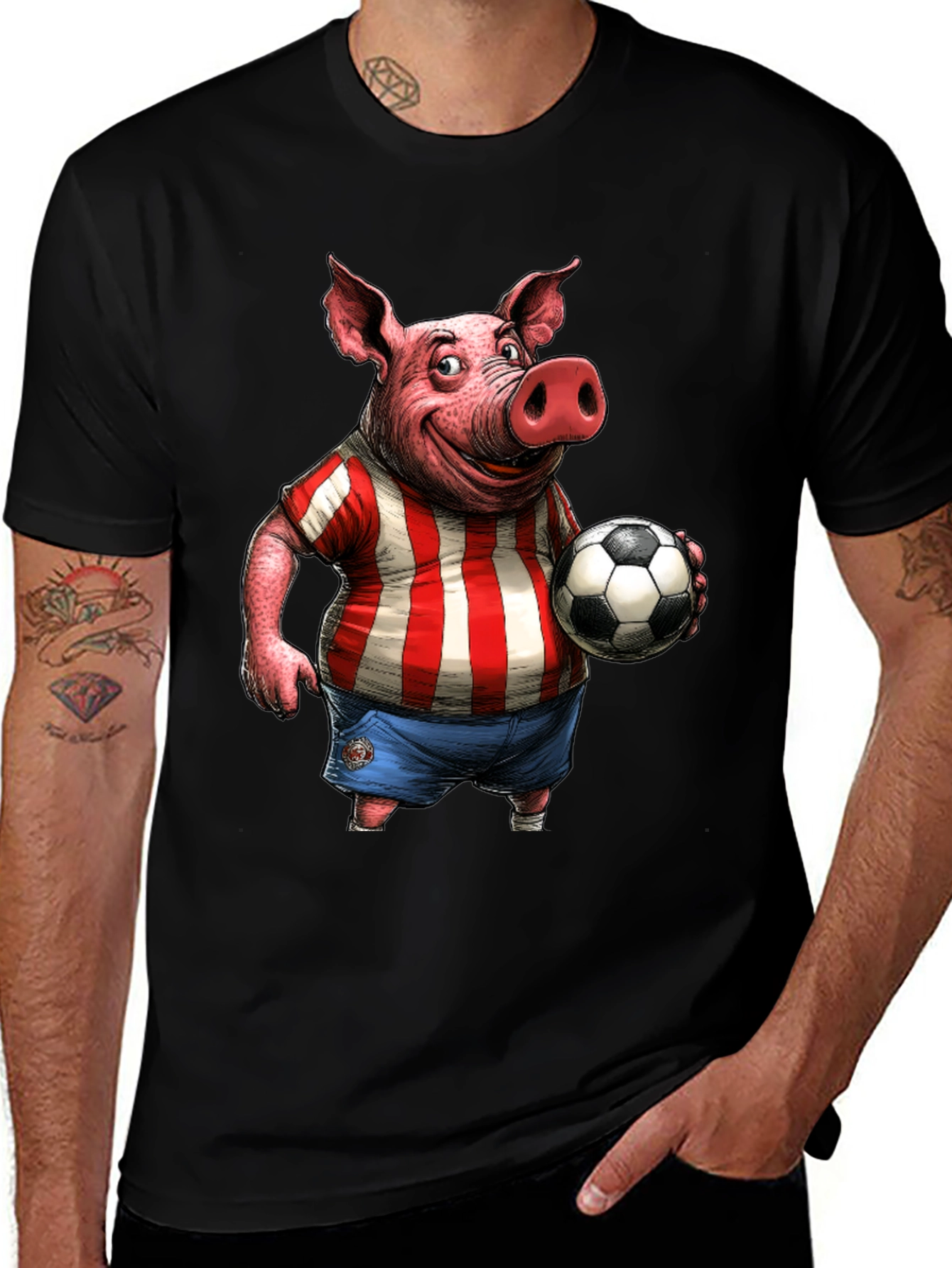Variant 22 of Pig Soccer Player Graphic T-Shirt