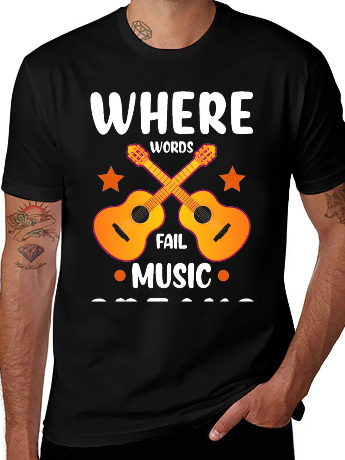 Variant 30 of Where Words Fail Music Speaks Graphic Tee