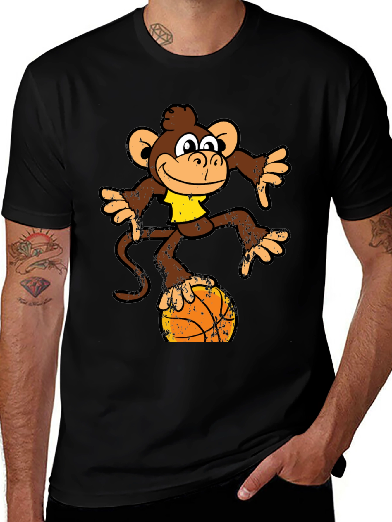 Variant 13 of Monkey Basketball Graphic T-Shirt - Fun & Stylish!