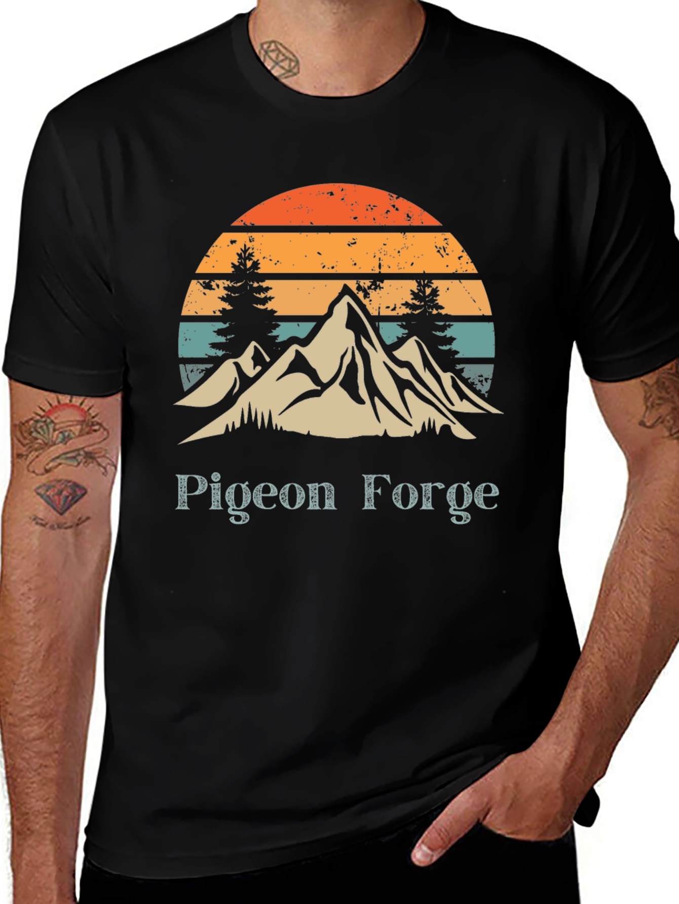 Variant 25 of Pigeon Forge Mountain Sunset Graphic Tee