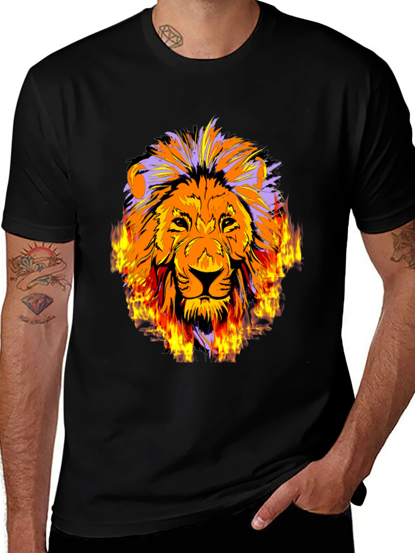 Variant 22 of Fiery Lion Graphic Tee - Bold Statement Shirt