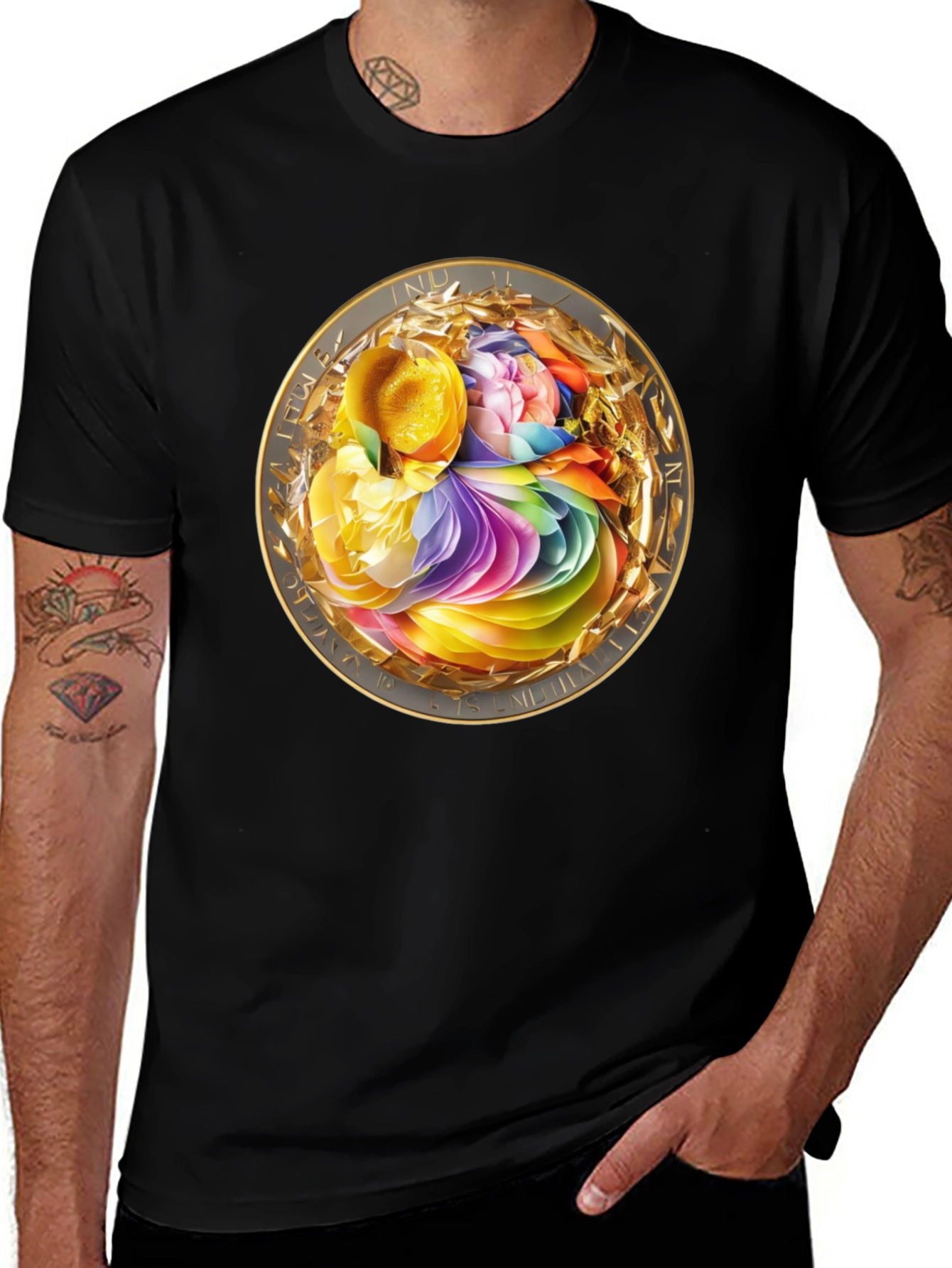 Abstract Floral Medallion Graphic Tee