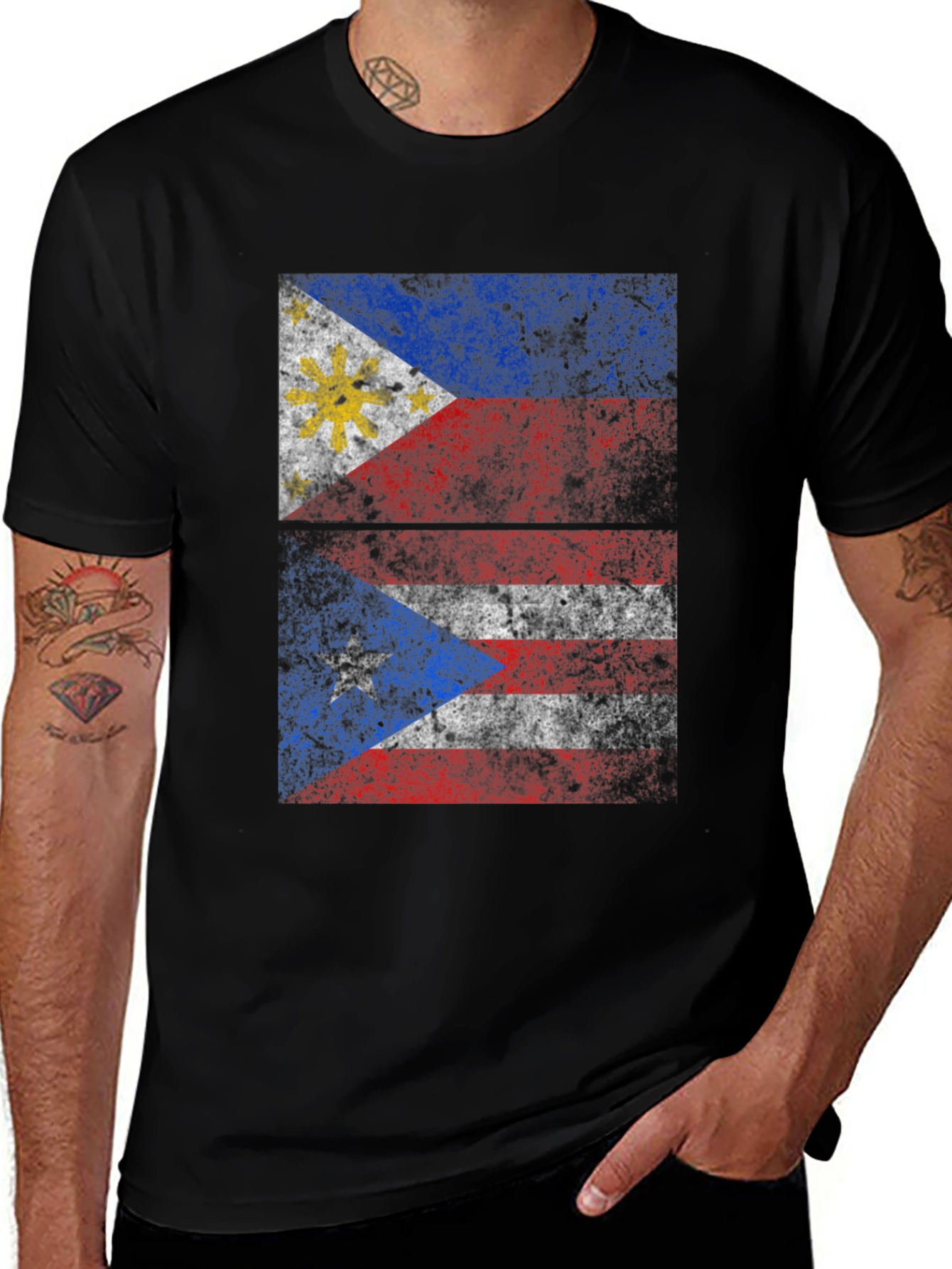 Philippines Puerto Rico Flag Graphic Tee