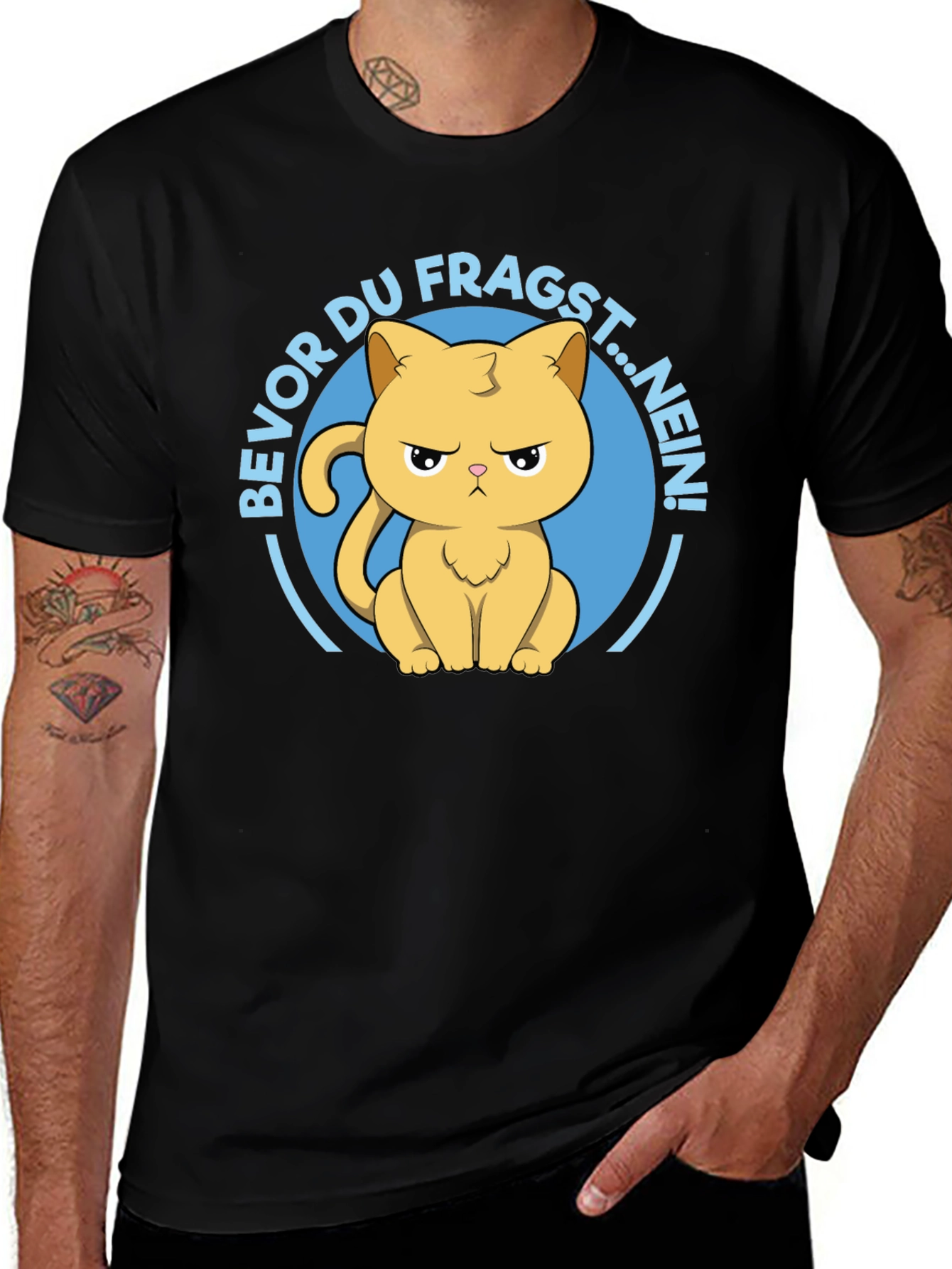 Variant 11 of Grumpy Cat T-Shirt - "Bevor du fragst...NEIN!"