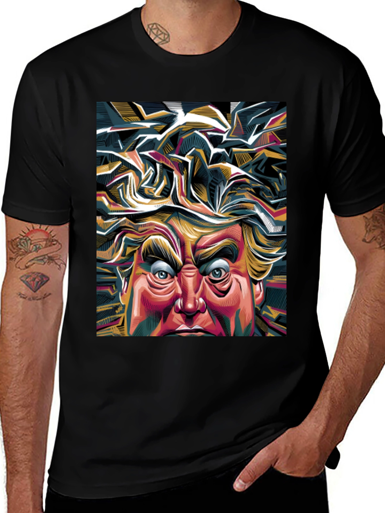Variant 2 of Abstract Trump Graphic Tee - Bold Political Statement