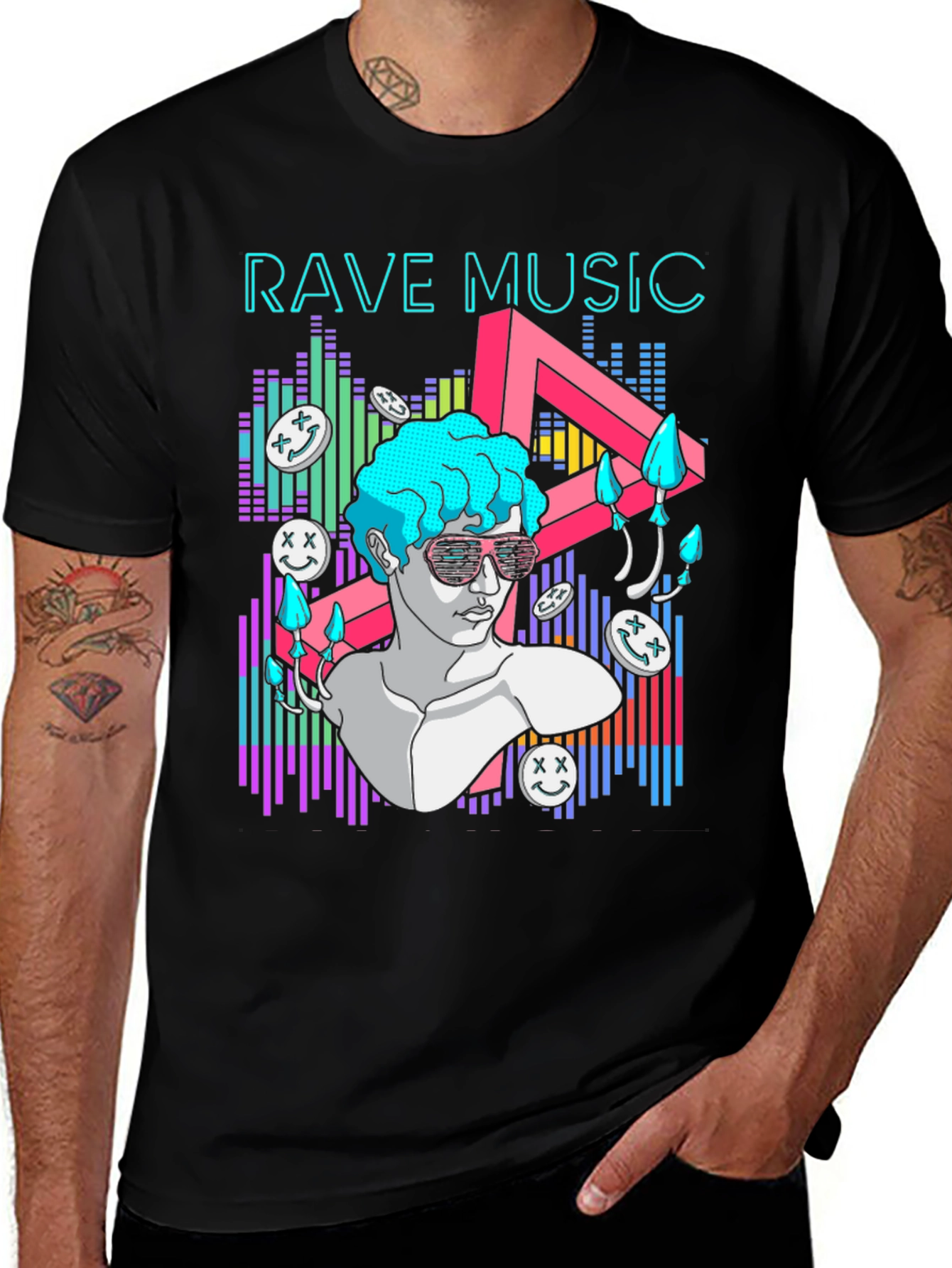 Variant 27 of Rave Music Graphic T-Shirt