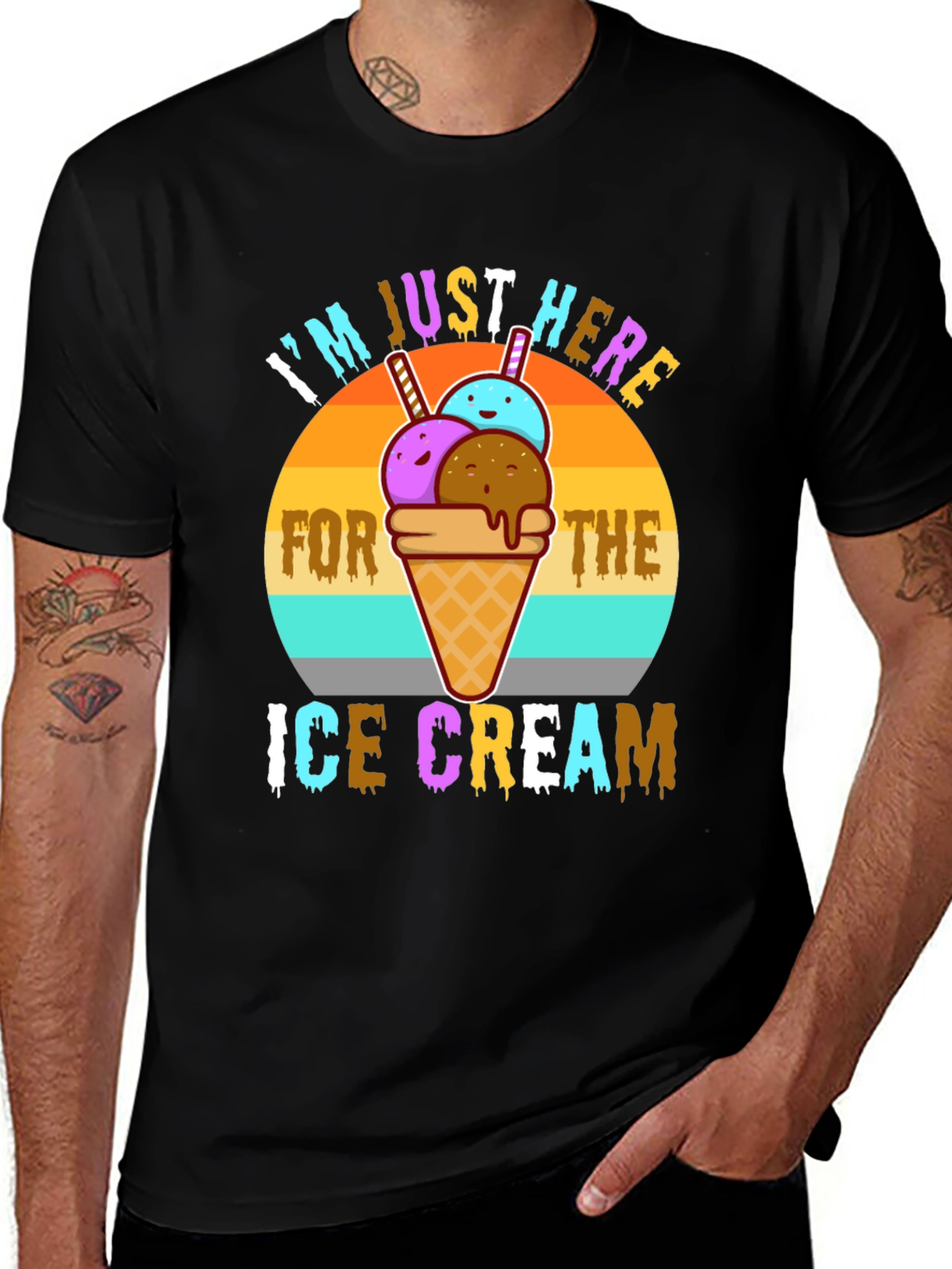 Variant 4 of Ice Cream Lover T-Shirt - "I'm Just Here For The Ice Cream"