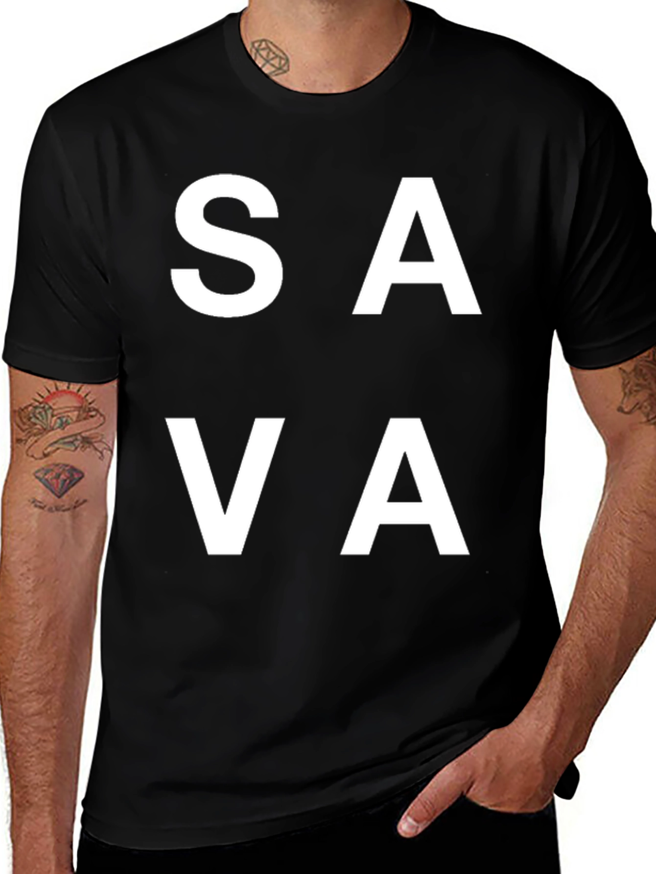 Variant 11 of SAVA Graphic Tee - Casual Black T-Shirt