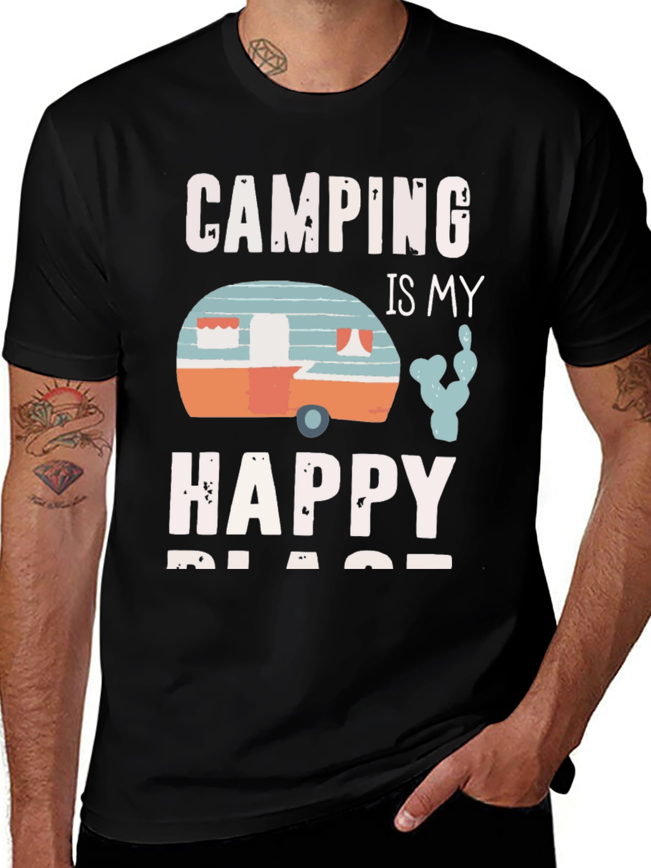 Variant 3 of Camping Is My Happy Place Graphic Tee