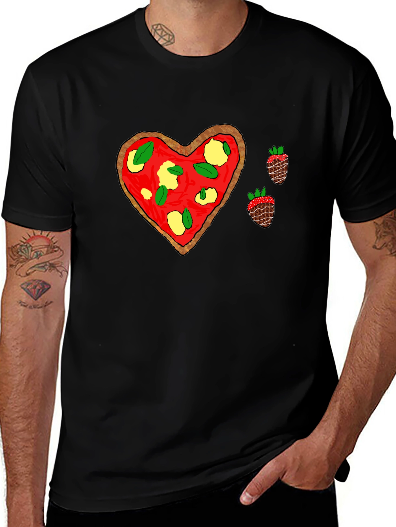 Variant 13 of Pizza Heart Tee: Sweet & Savory Style