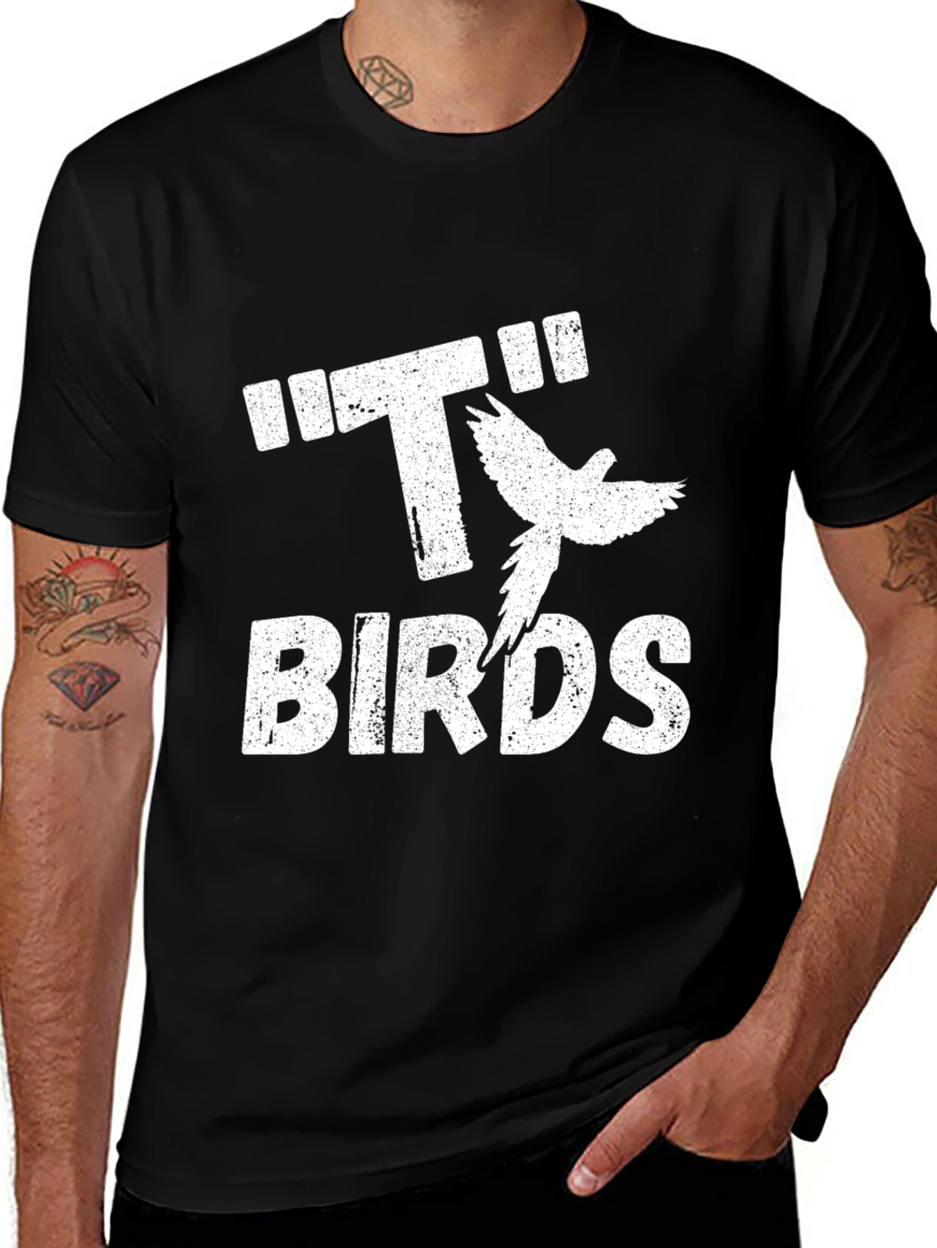Variant 8 of T Birds Graphic Tee - Black Cotton T-Shirt